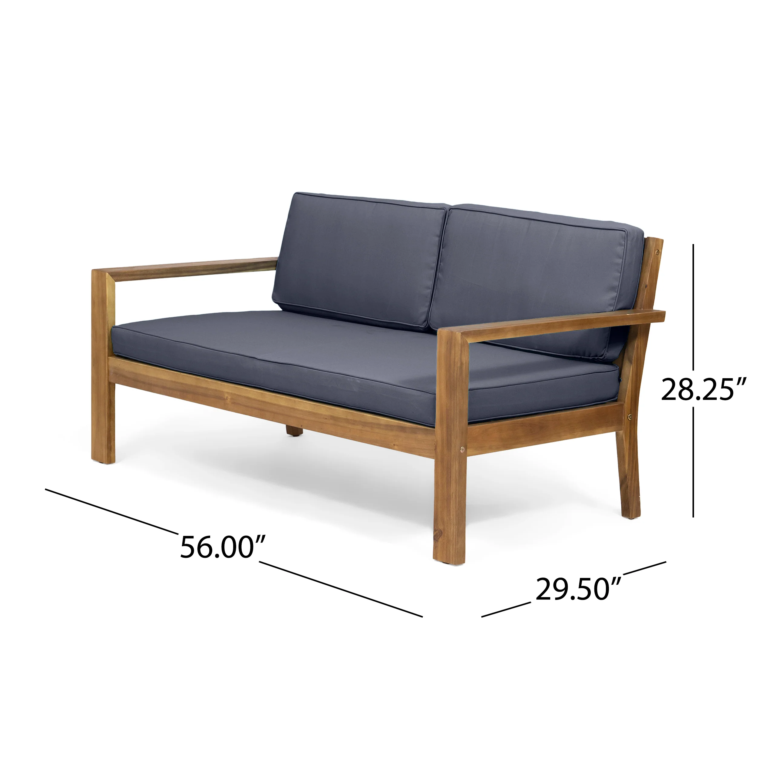 Gloria Outdoor 4 Seater Acacia Wood Chat Set with Cushions - furnishings