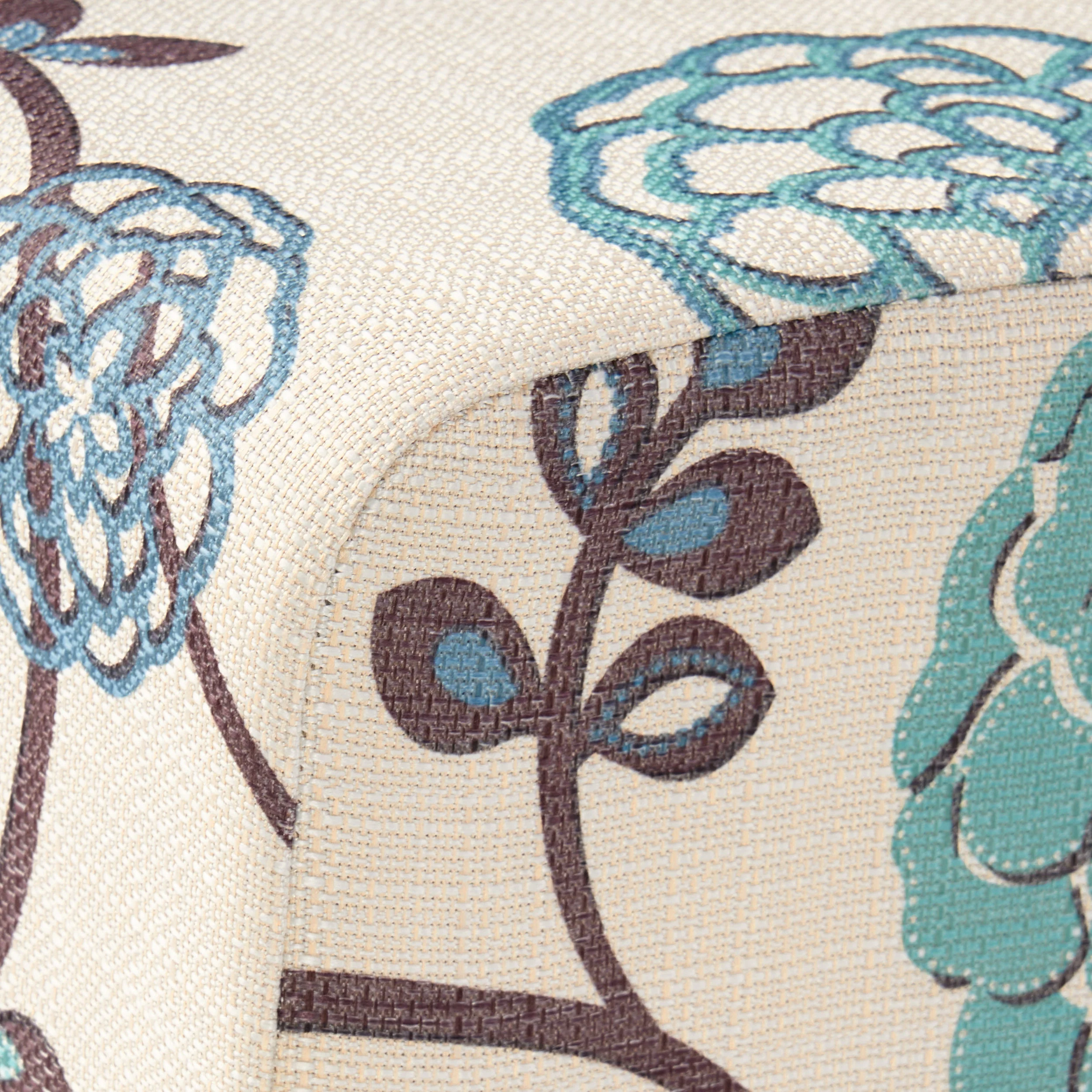 Percival White and Blue Floral Fabric Dining Chair, Set of 2 - furnishings