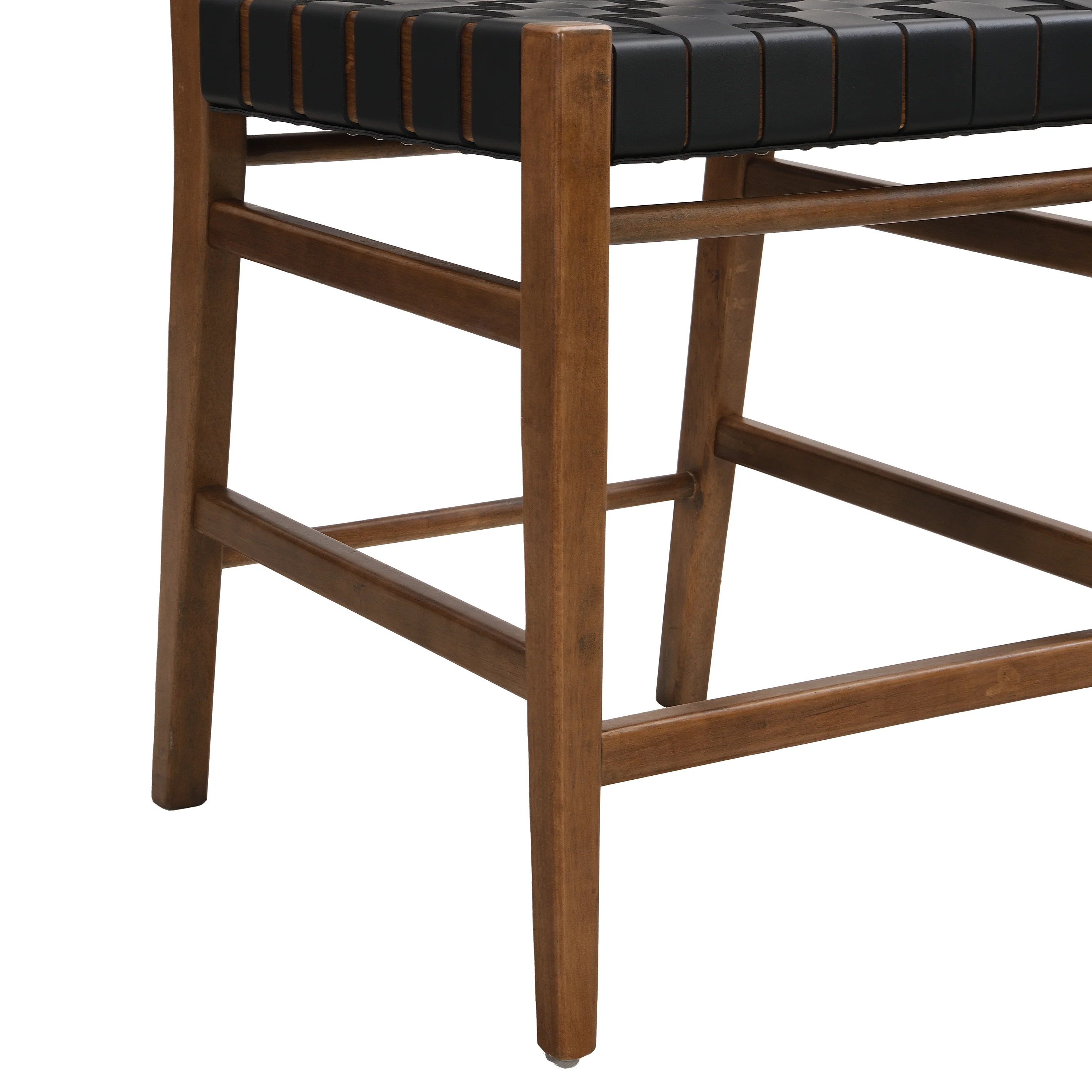 Zephyre Modern Black PU and Wood Counter Stools, Set of 2 - furnishings