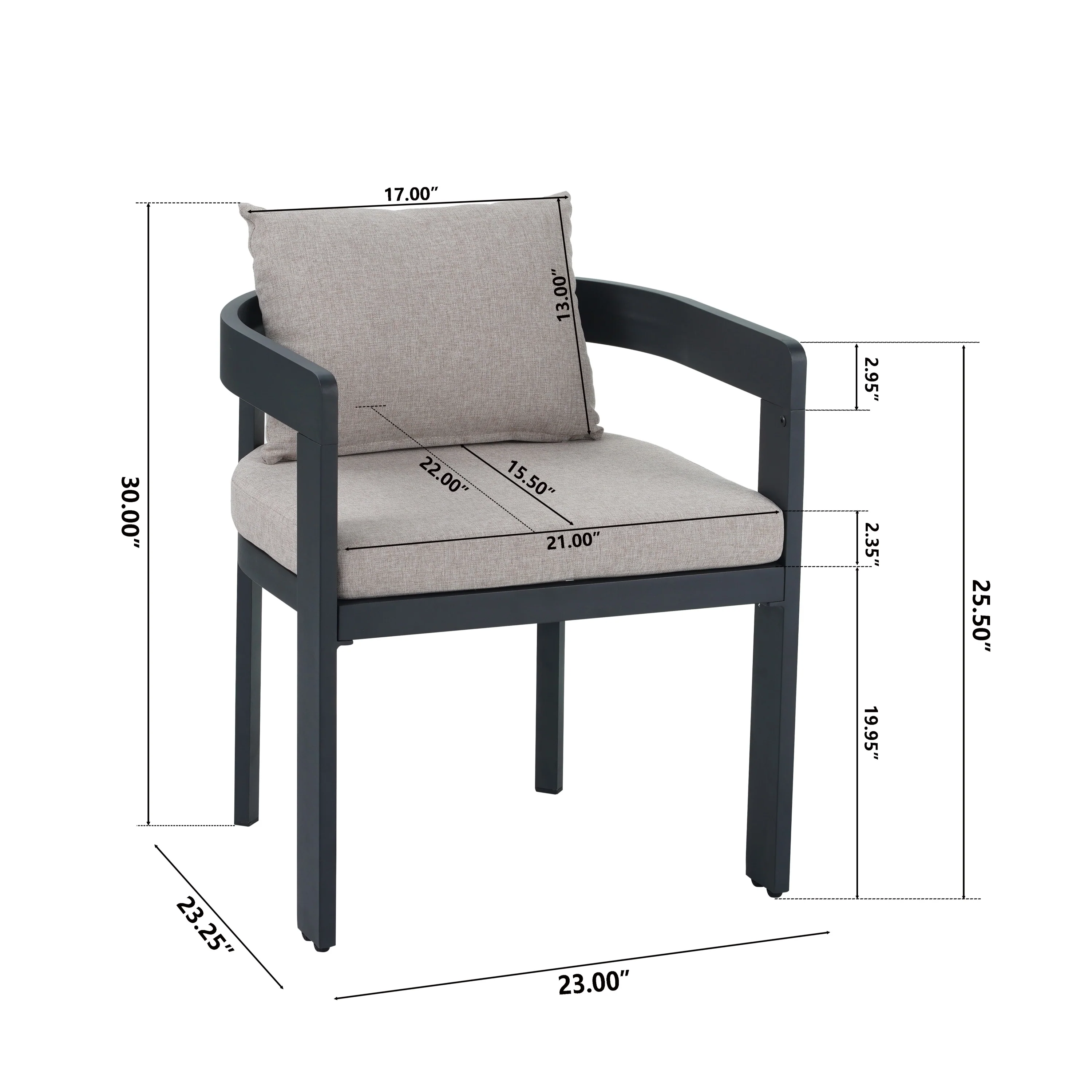 Olaly Modern Boucle Dining Chairs with Arms & Aluminum Frame - furnishings