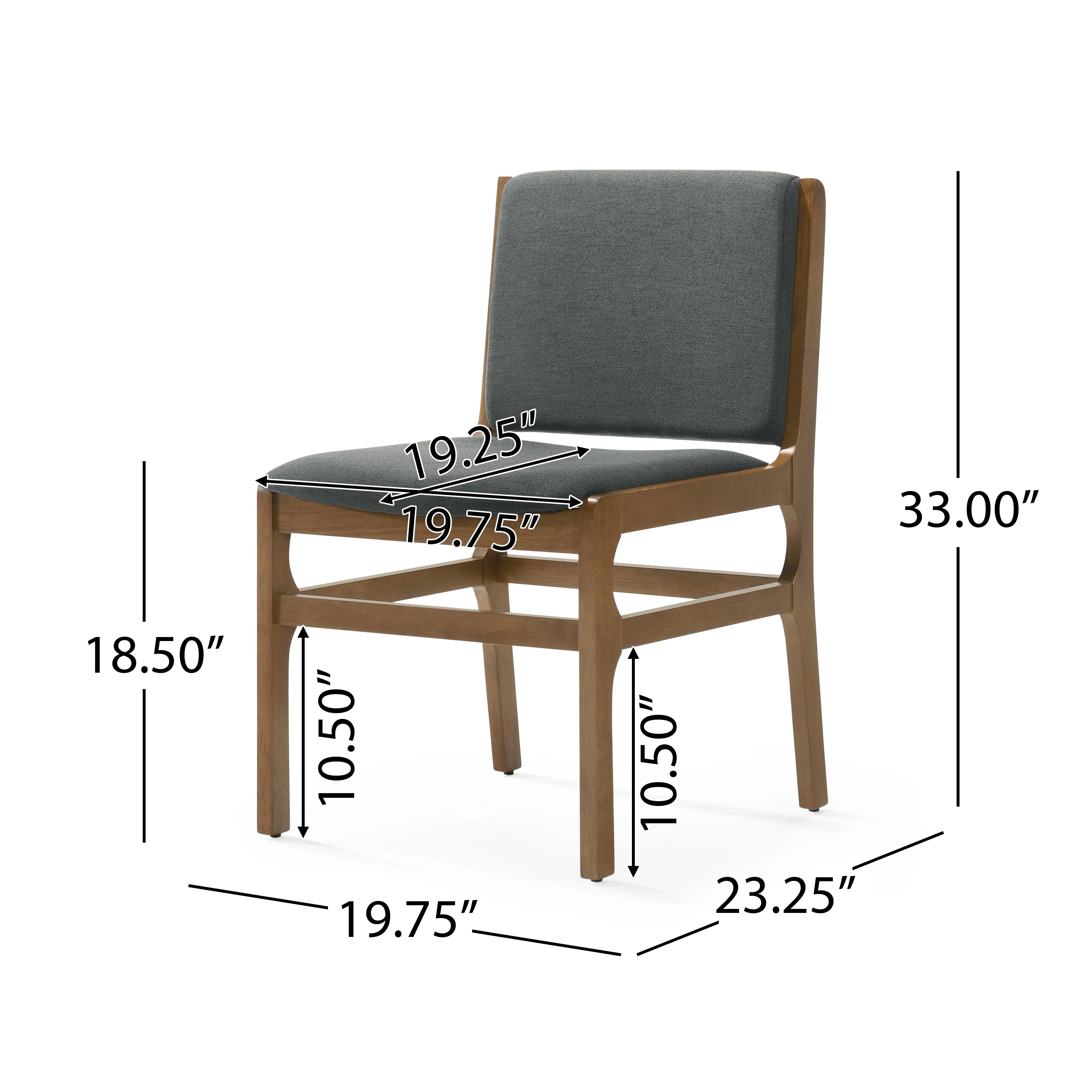 Galtin Contemporary Fabric Upholstered Wood Dining Chairs, Set of 6 - furnishings