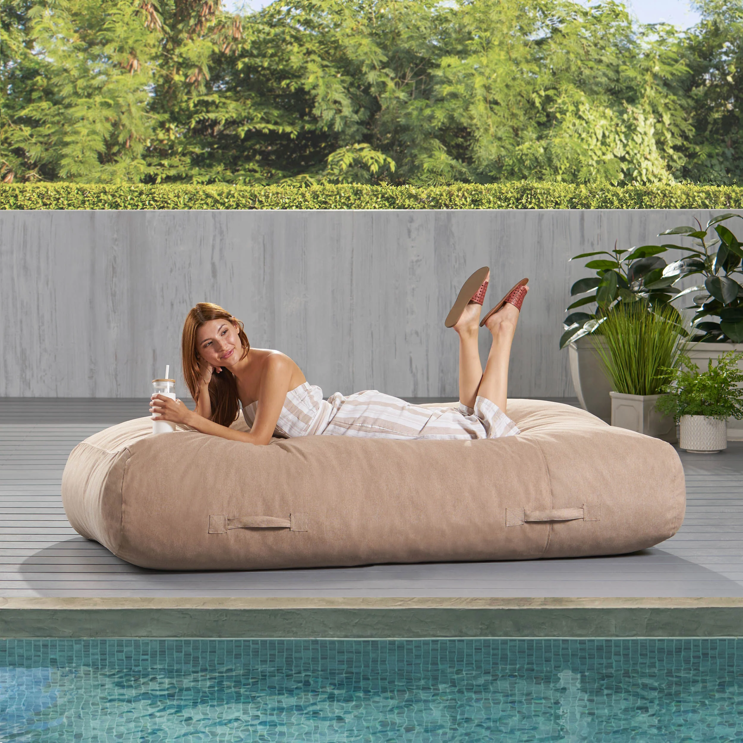 Arcelia Outdoor Water Resistant 6X3 Lounger Bean Bag - furnishings