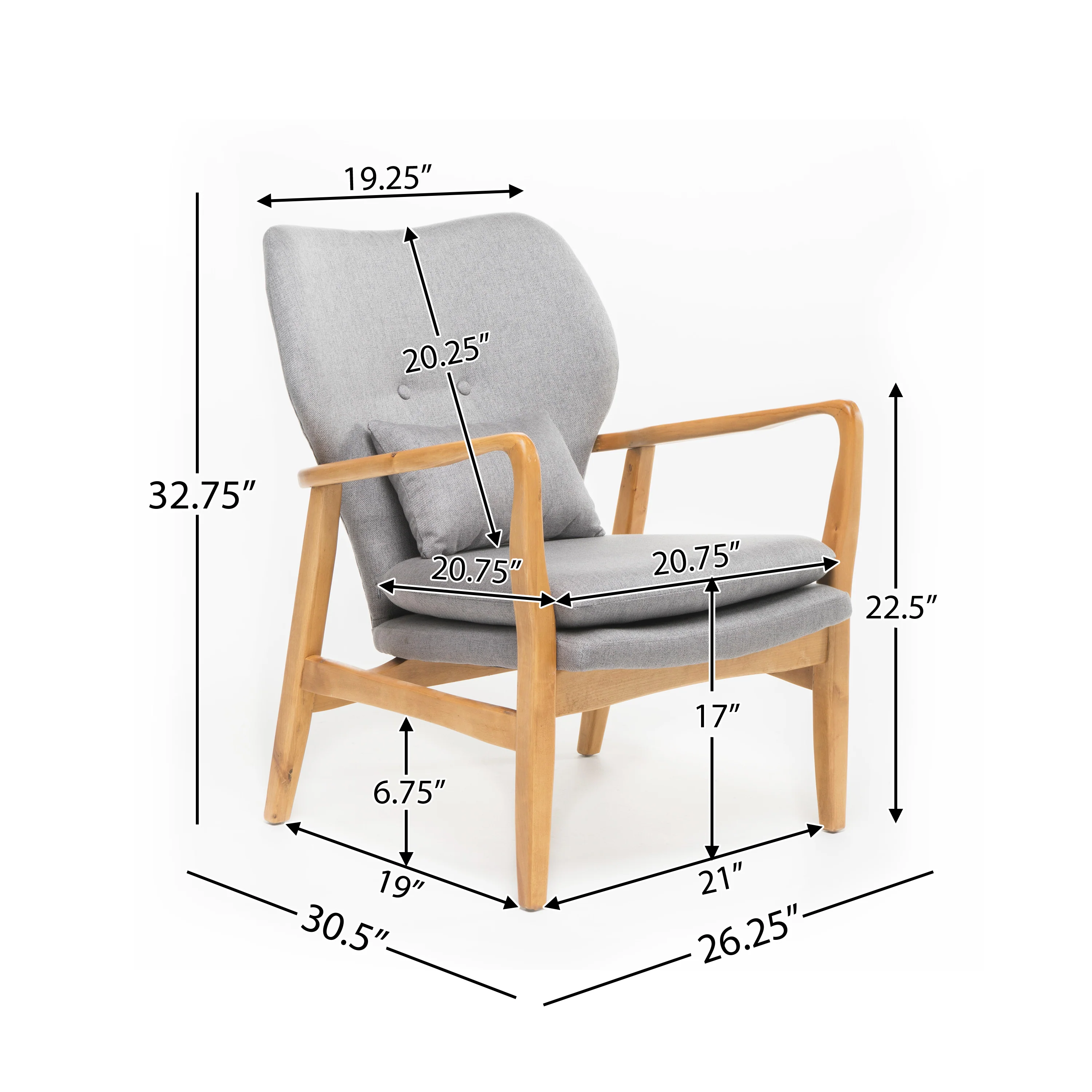 Ventura Mid Century Modern Armchair - furnishings