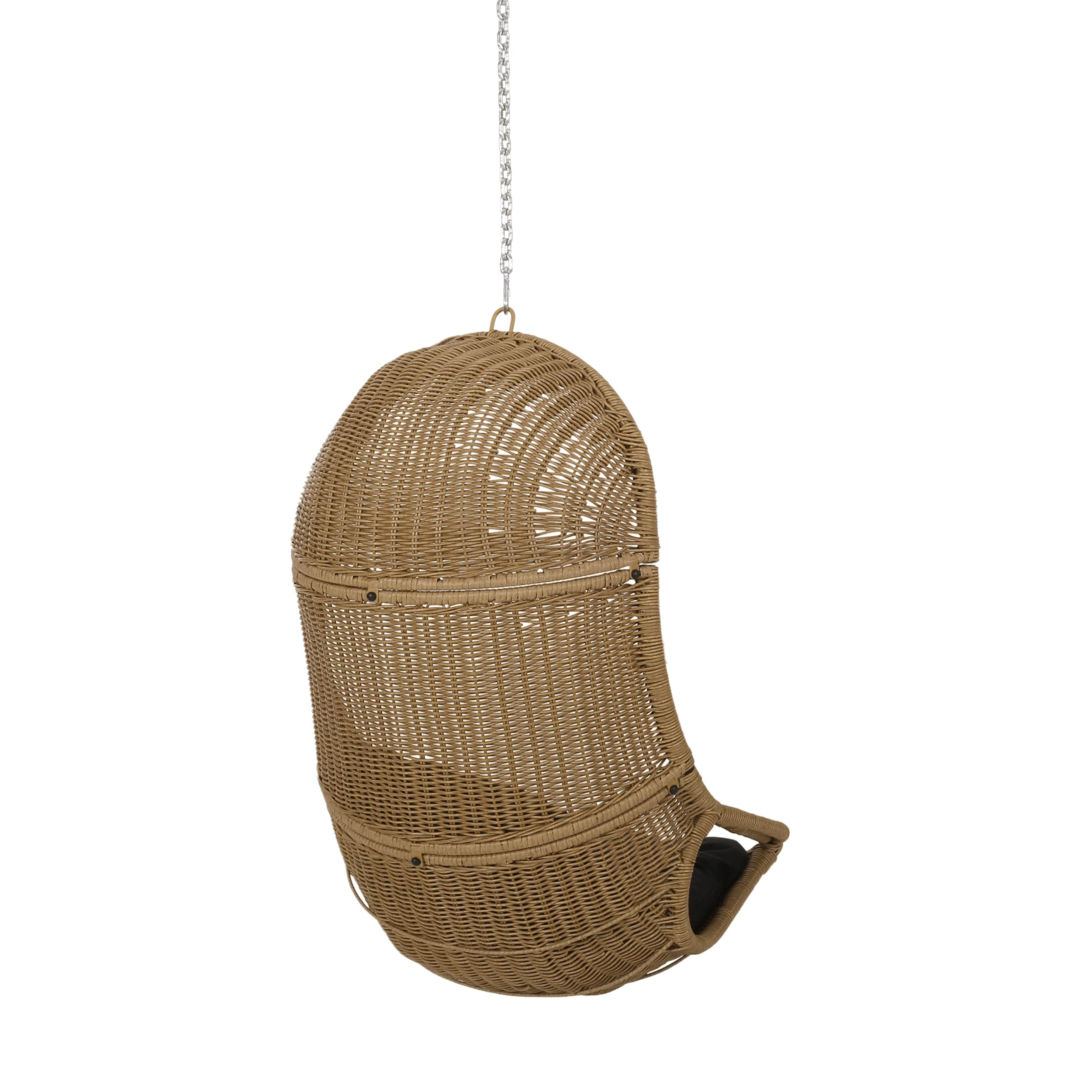Berrien Orville Outdoor/Indoor Wicker Hanging Nest Chair (No Stand) - furnishings