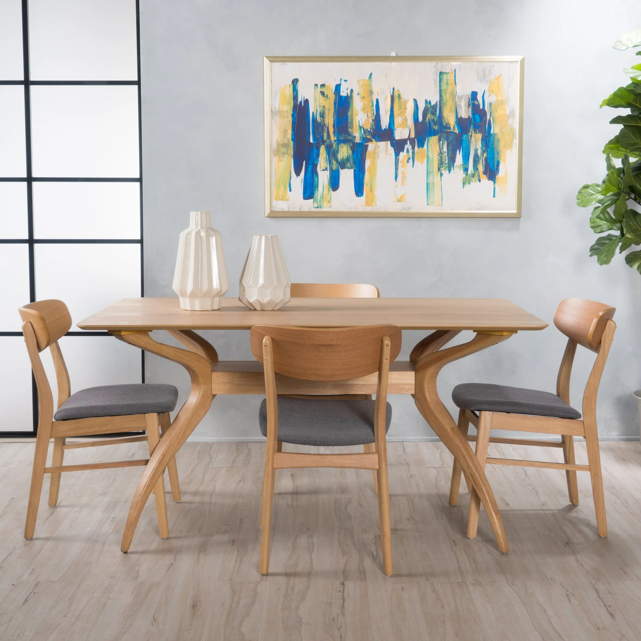 Lucille Mid-Century Modern 5 Piece Dining Set - furnishings