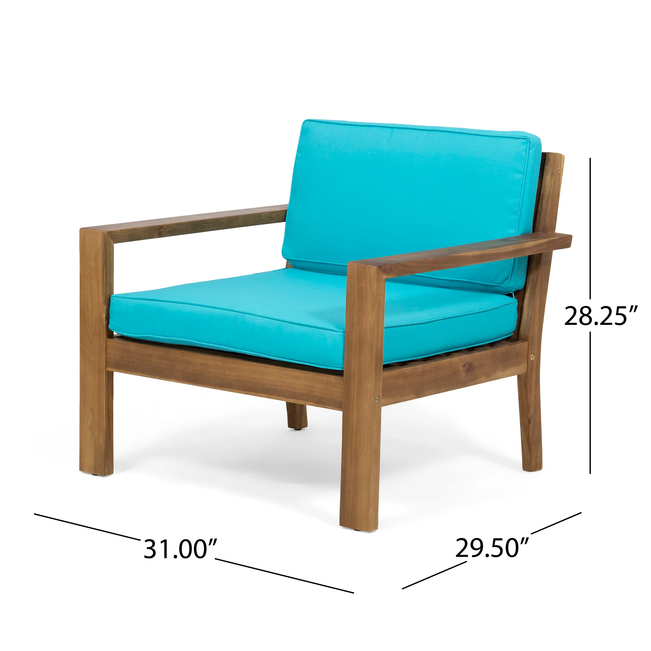 Gloria Outdoor 4 Seater Acacia Wood Chat Set with Cushions - furnishings