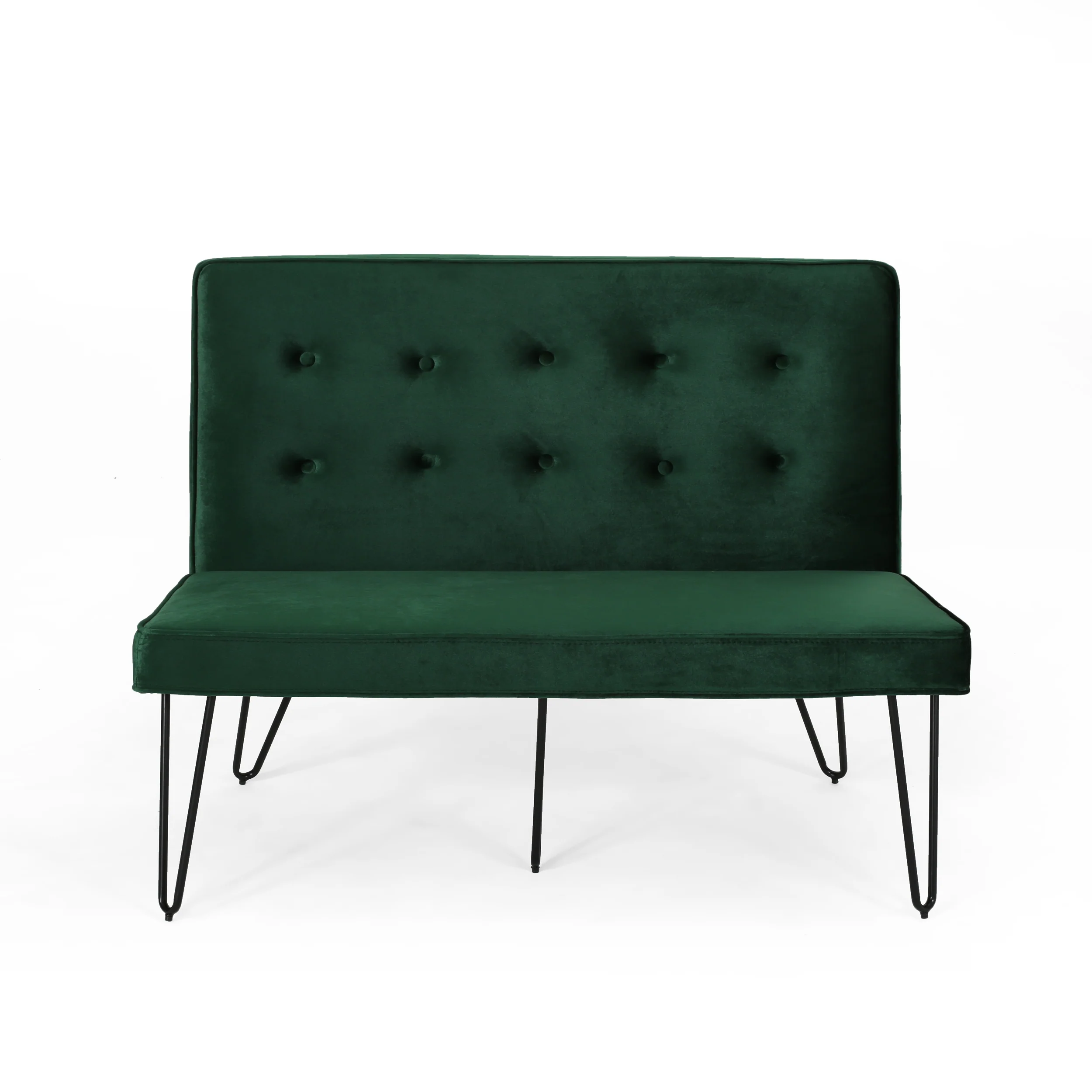 Beatrice Modern Tufted Velvet Dining Bench Settee with Hairpin Legs - furnishings