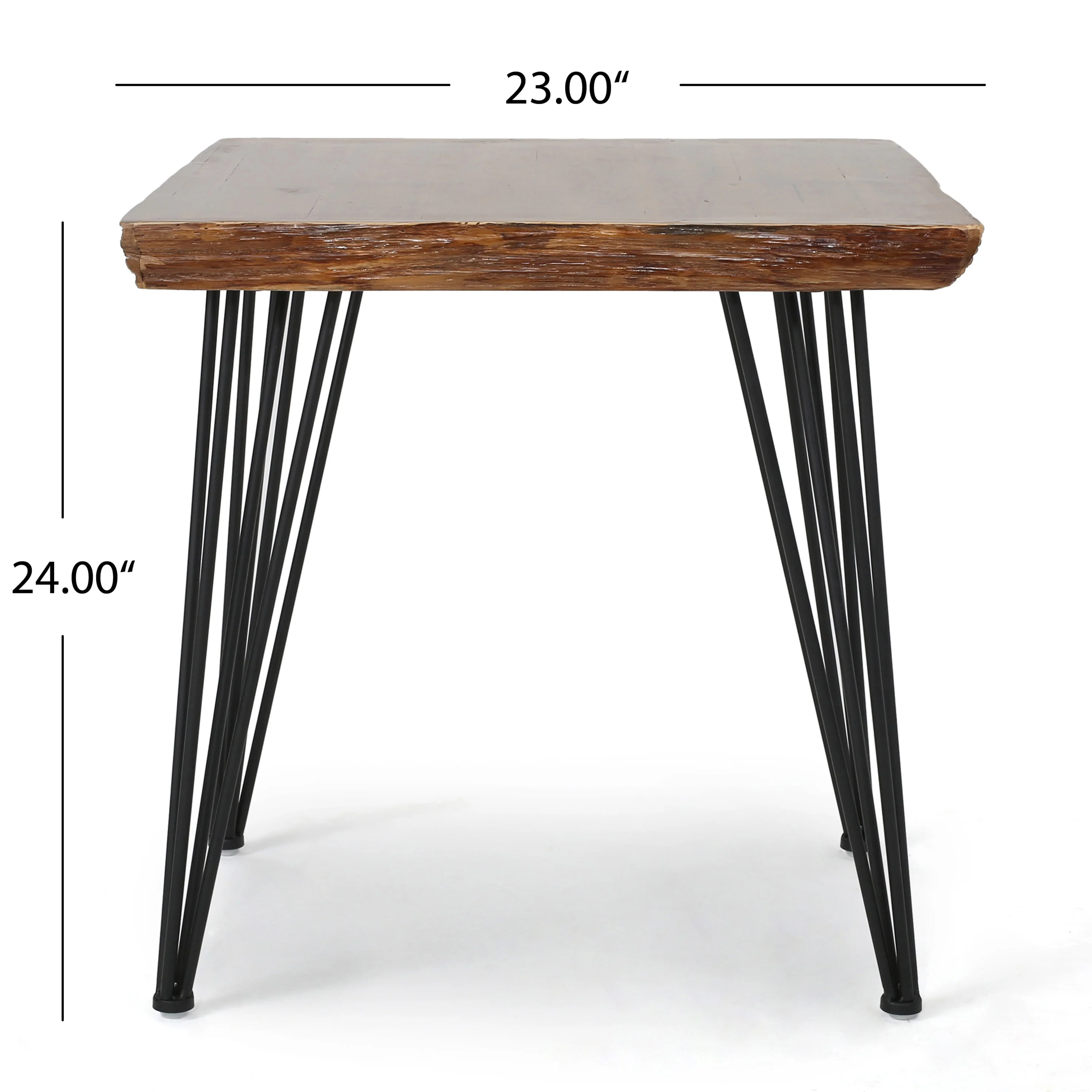 Kirkham Mid Century Natural Finish Faux Live Edge Firwood Desk Set - furnishings