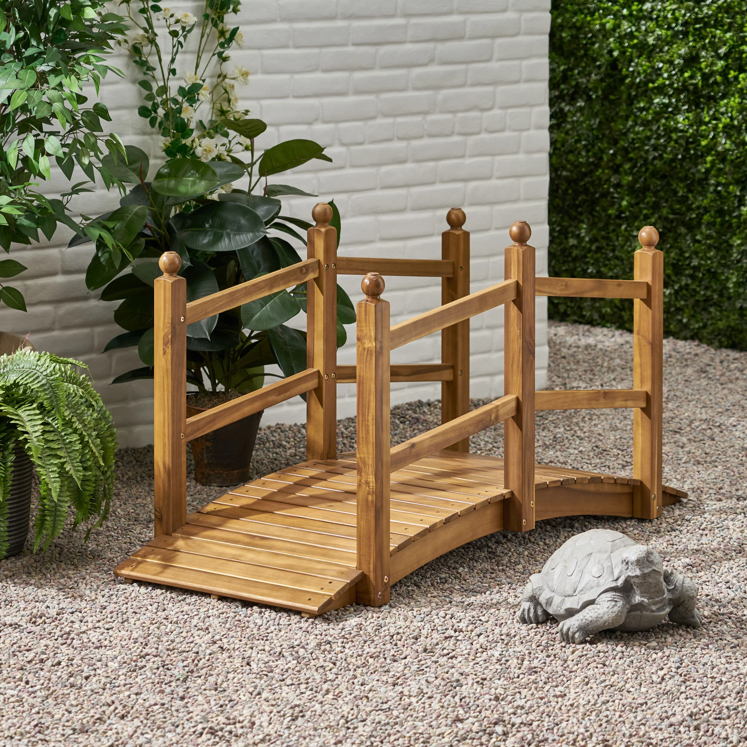Schley Outdoor Acacia Wood Bridge - furnishings