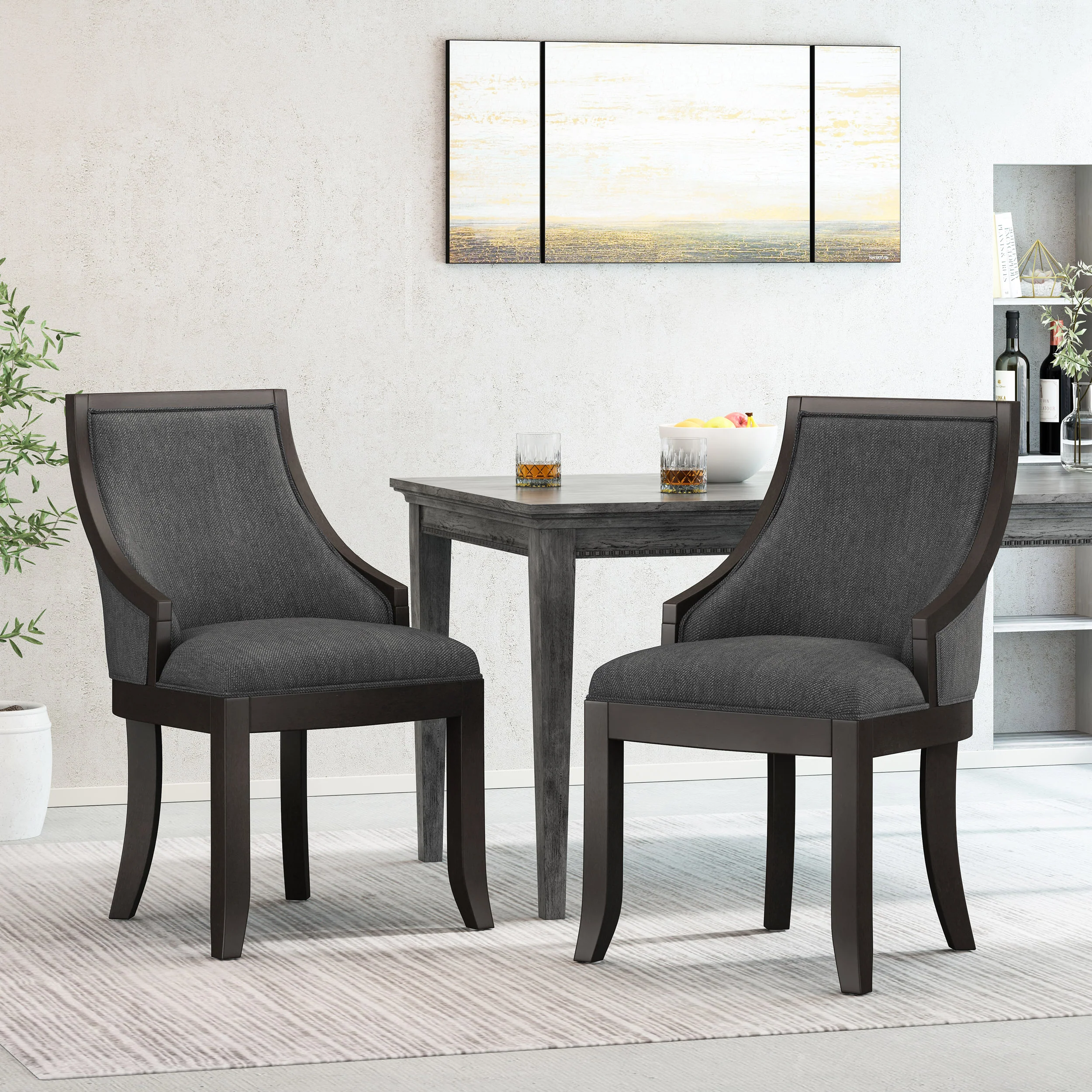 Monita Contemporary Upholstered Birch Wood Dining Chairs, Set of 2 - furnishings
