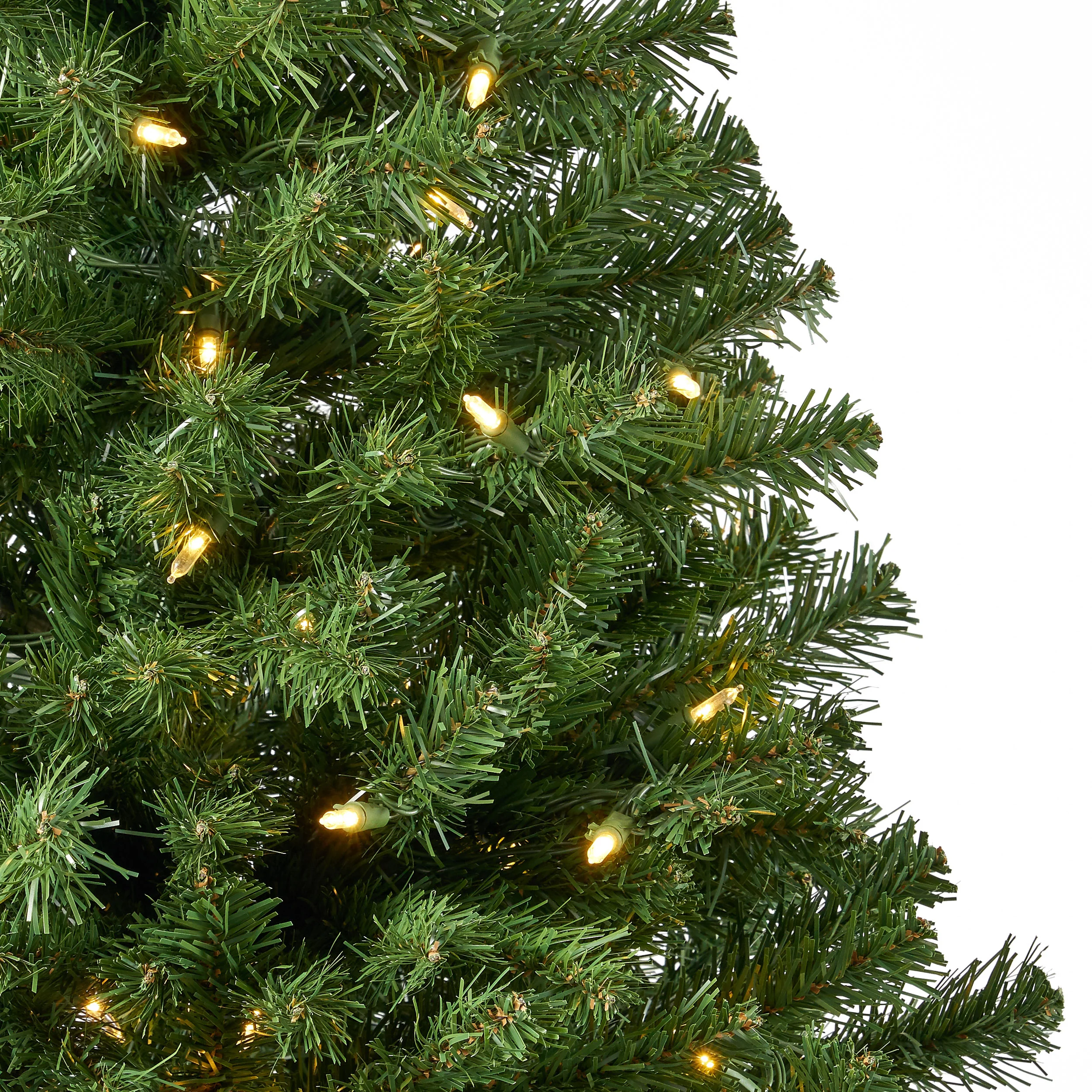 7-foot Noble Fir Pre-Lit Clear LED Hinged Artificial Christmas Tree - furnishings