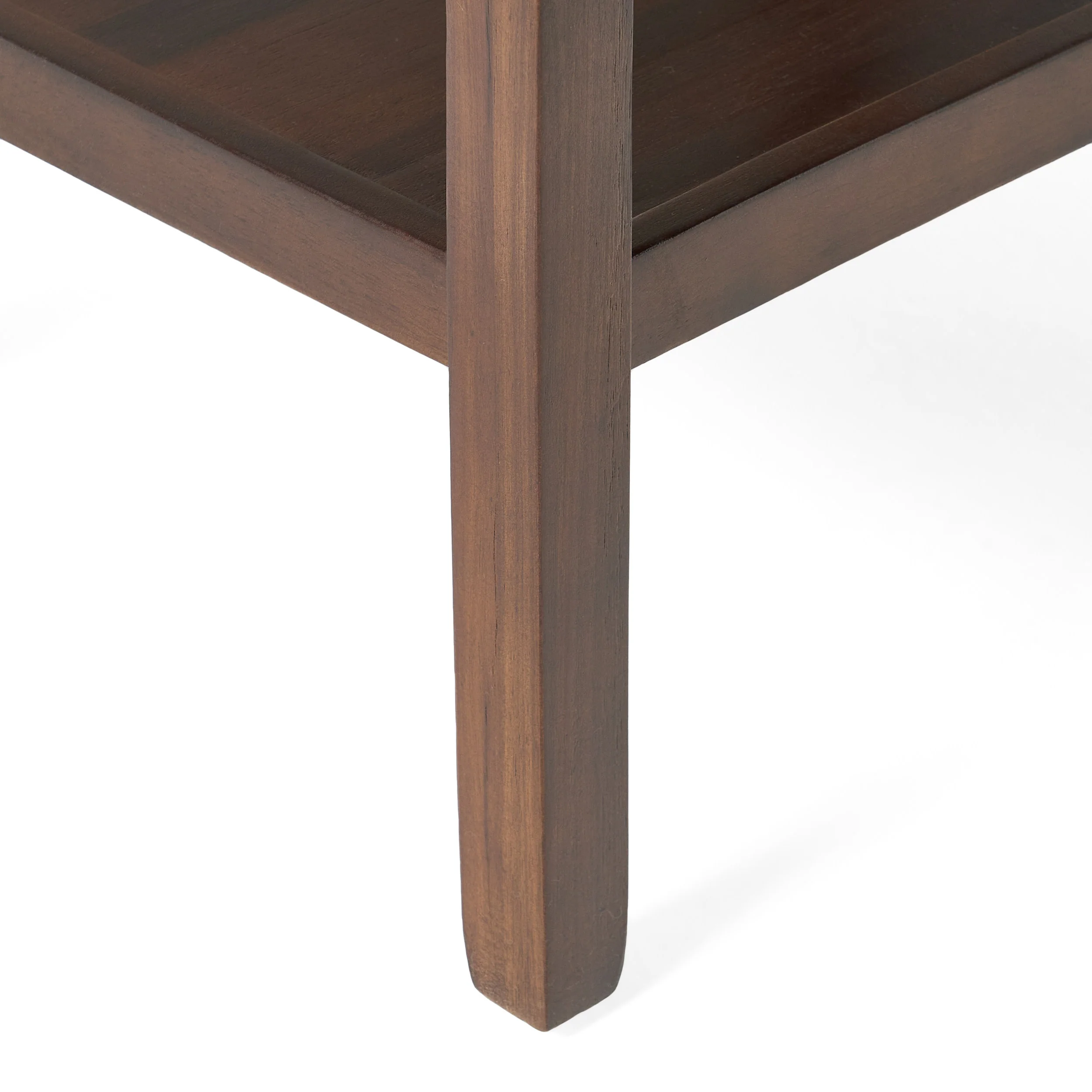 Noah Traditional Brown Mahogany Acacia Wood Accent Table with Top Drawer - furnishings