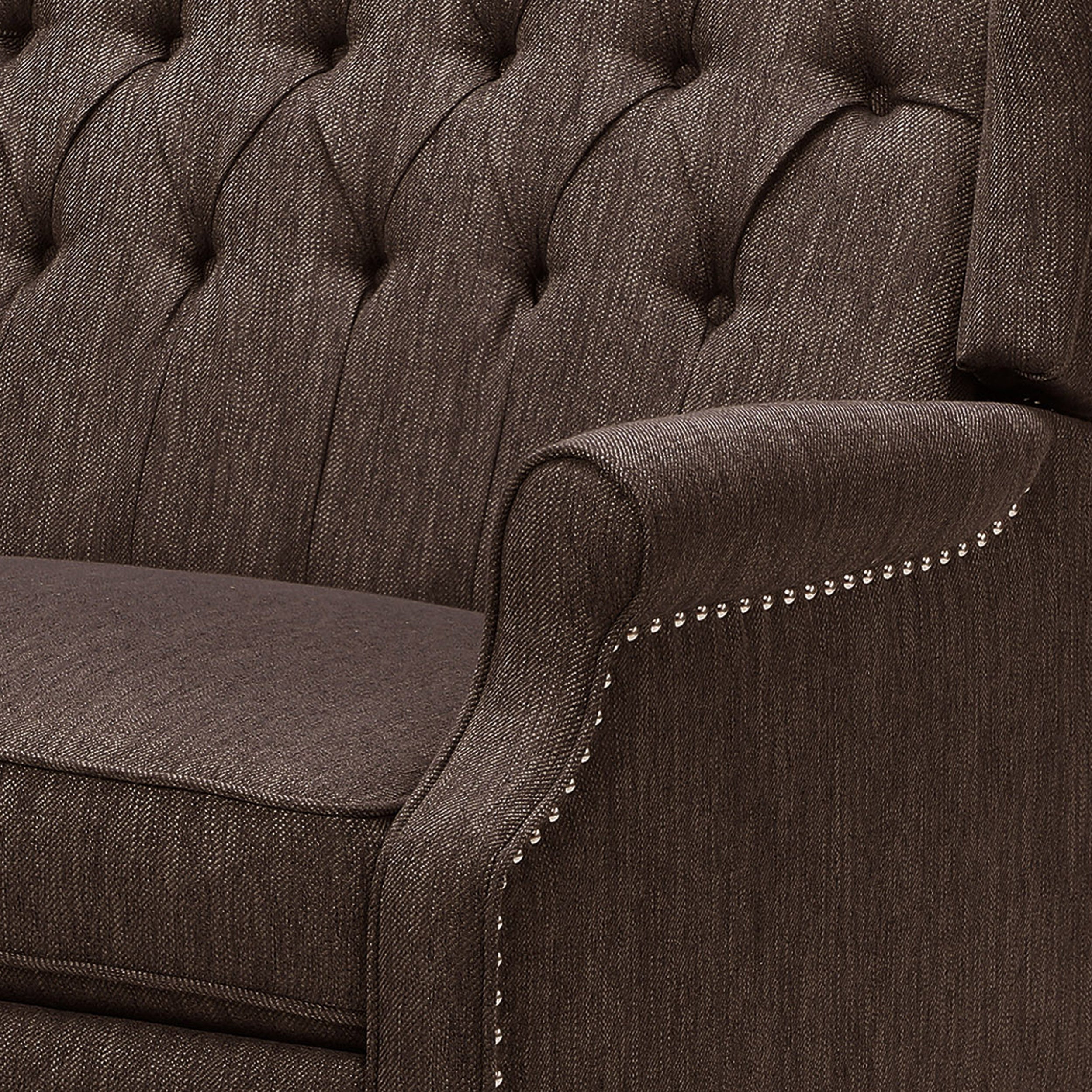 Salome Oversized Tufted Wingback Fabric Push Back Recliner - furnishings