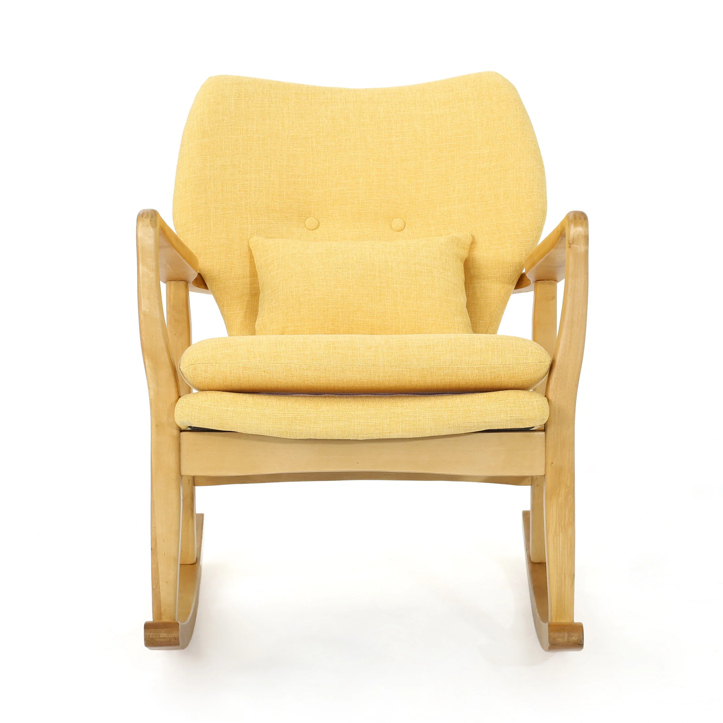 Balen Mid Century Modern Fabric Rocking Chair - furnishings