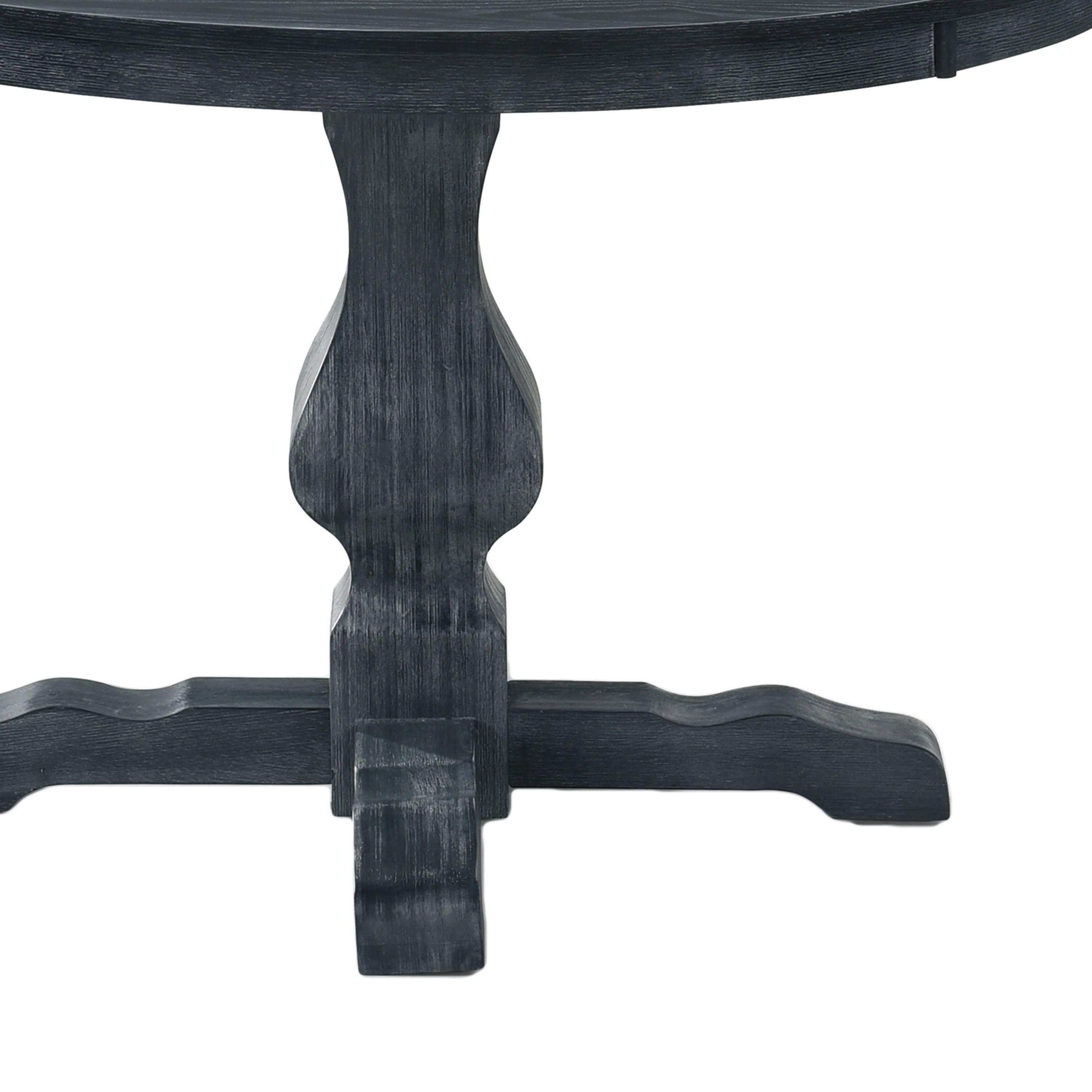 Joretta French Country Fabric Upholstered Wood and Cane 5 Piece Circular Dining Set - furnishings