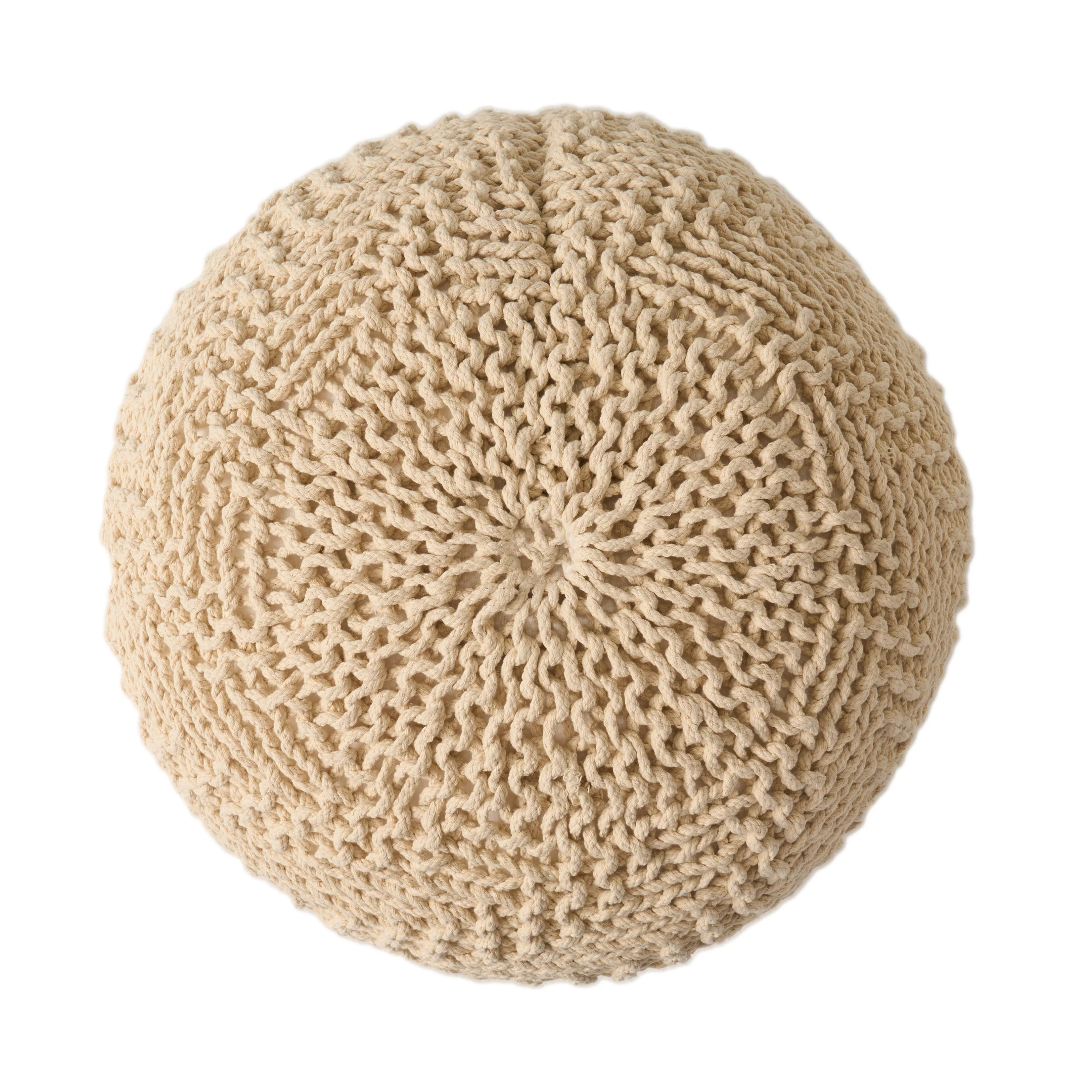 Flovilla Modern Knitted Round Pouf - furnishings