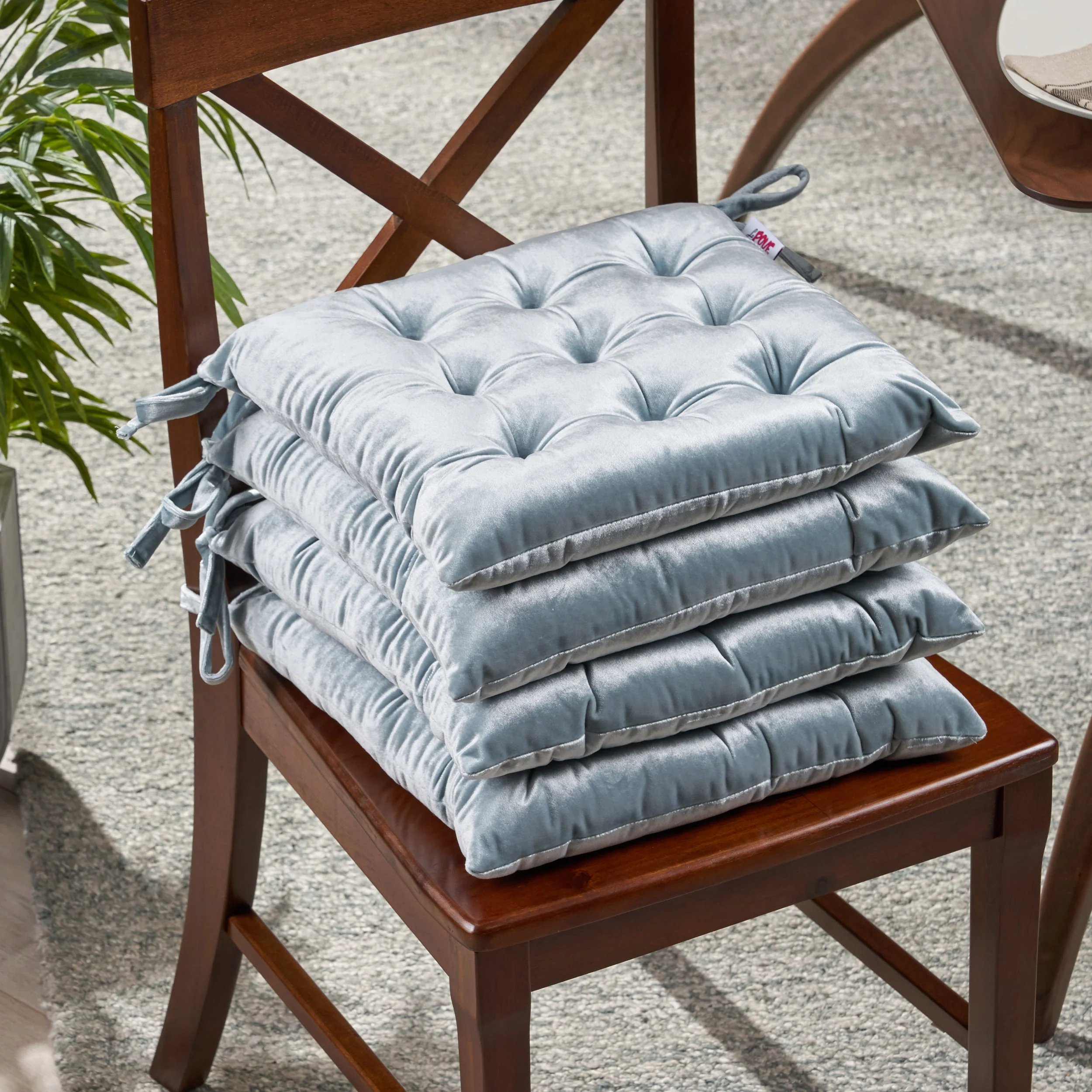 Asma Tufted Velvet Dining Chair Cushion Pads (Set of 4) - furnishings