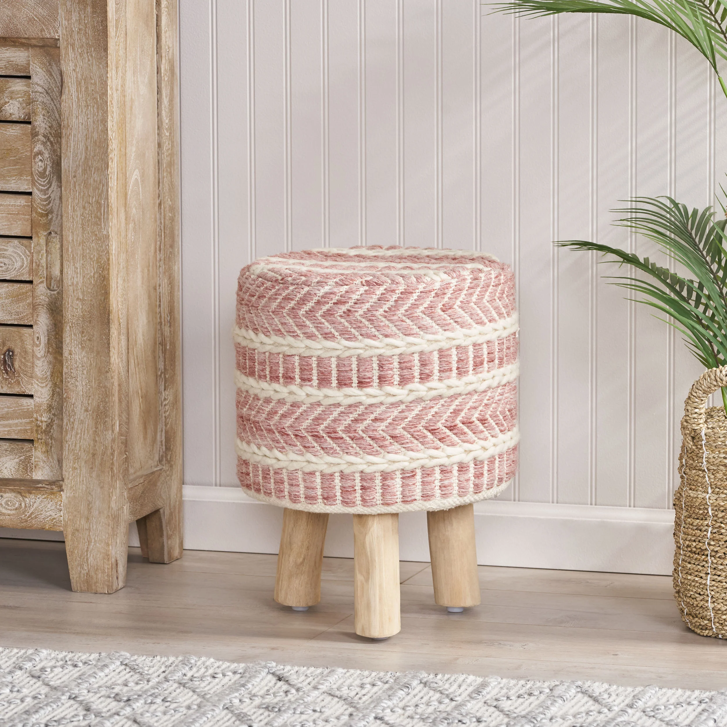 Laureline Handcrafted Boho Fabric Stool - furnishings