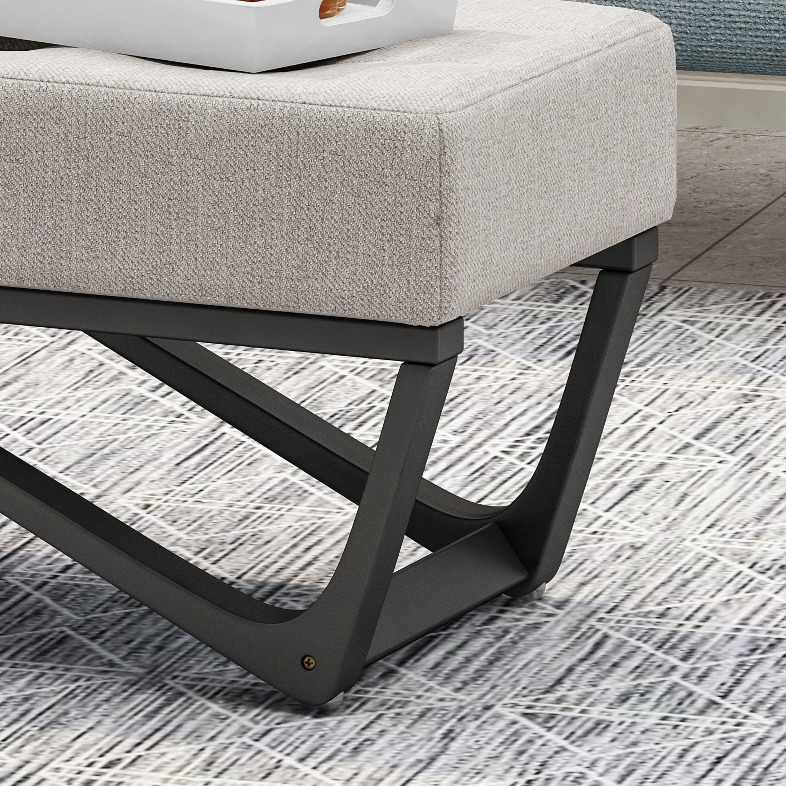 Emily Contemporary Fabric Ottoman Bench - furnishings