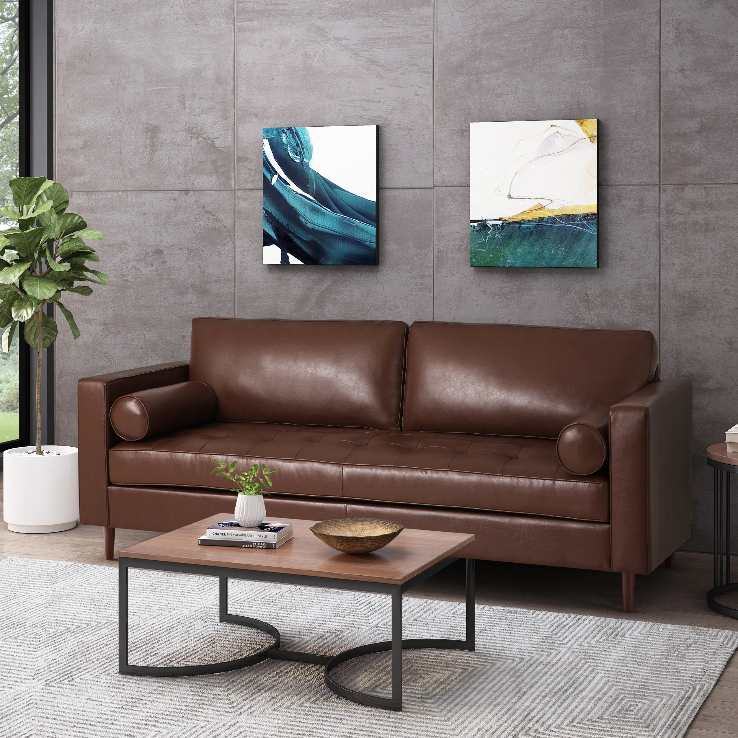 Hixon Contemporary Tufted 3 Seater Sofa - furnishings