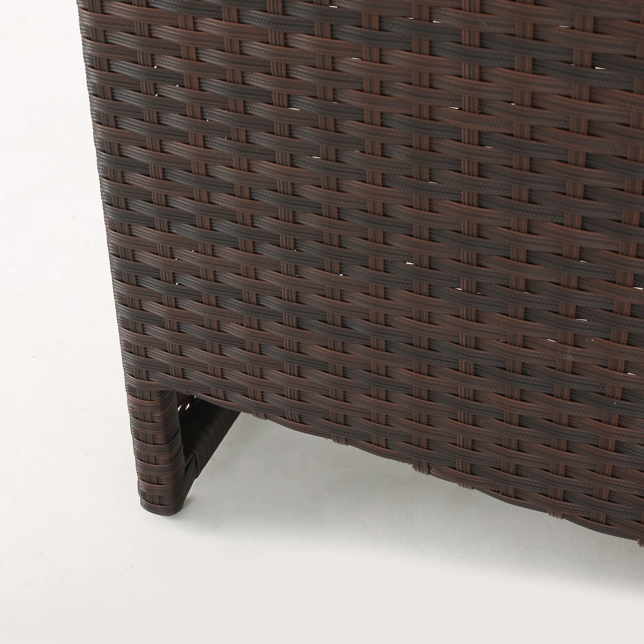 Boden Outdoor Wicker and Faux Wood Table Wedge Section Only, Brown - furnishings