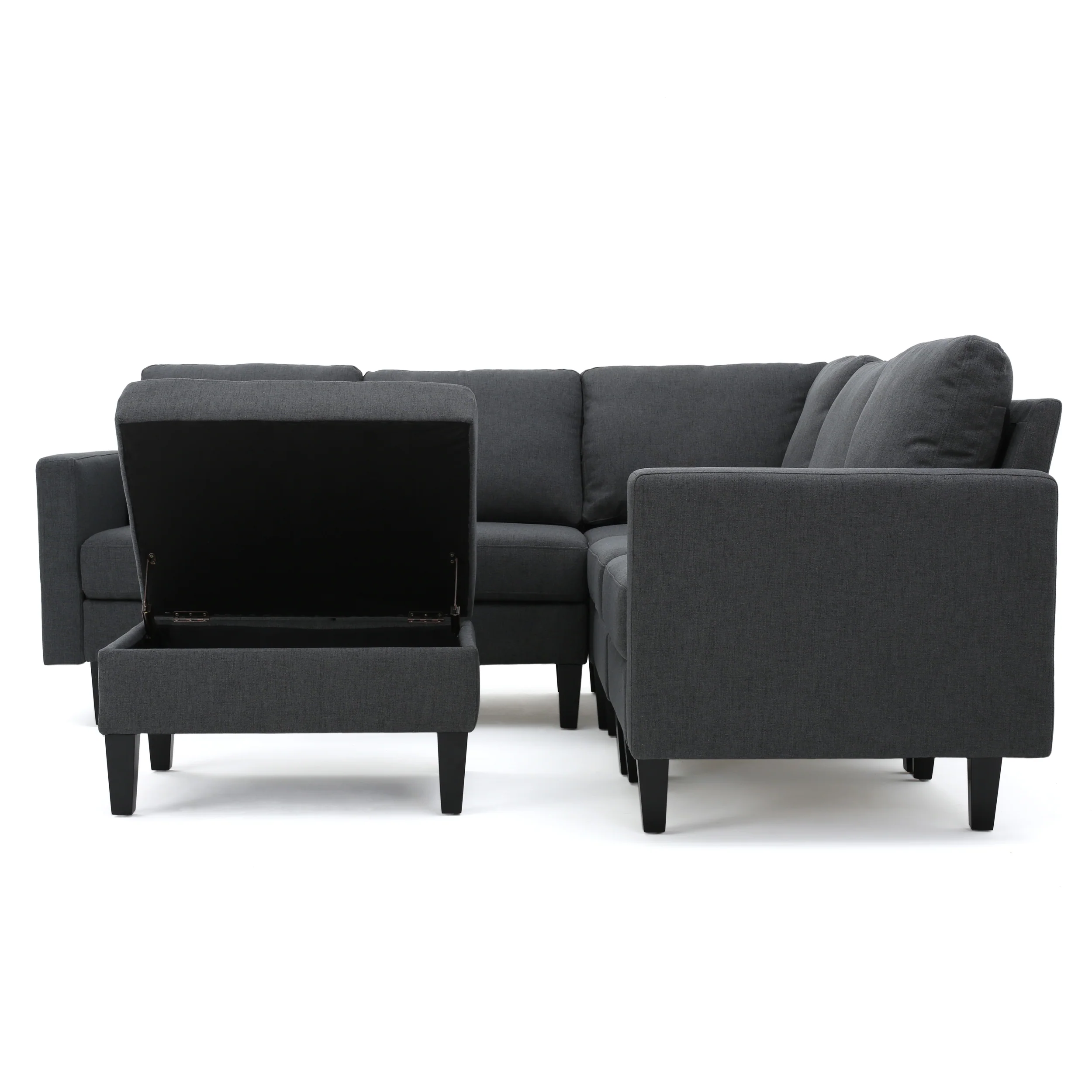 Bridger Fabric Sectional Couch with Storage Ottoman - furnishings