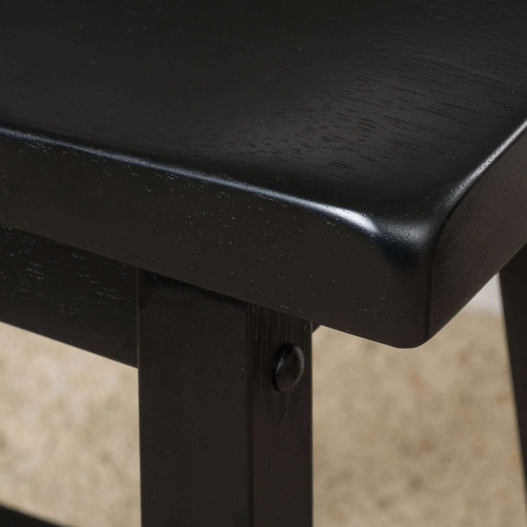 Toluca Farmhouse 29-Inch Black Wood Saddle Barstools (Set of 2) - furnishings