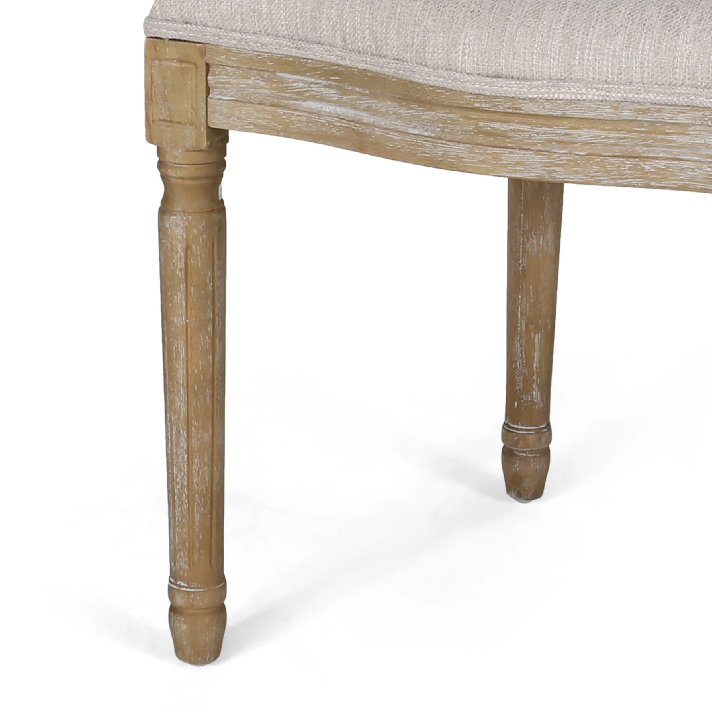 Karlene Farmhouse Fabric Upholstered Wood and Rattan 7 Piece Dining Set, Natural, Rustic Metal, and Beige - furnishings