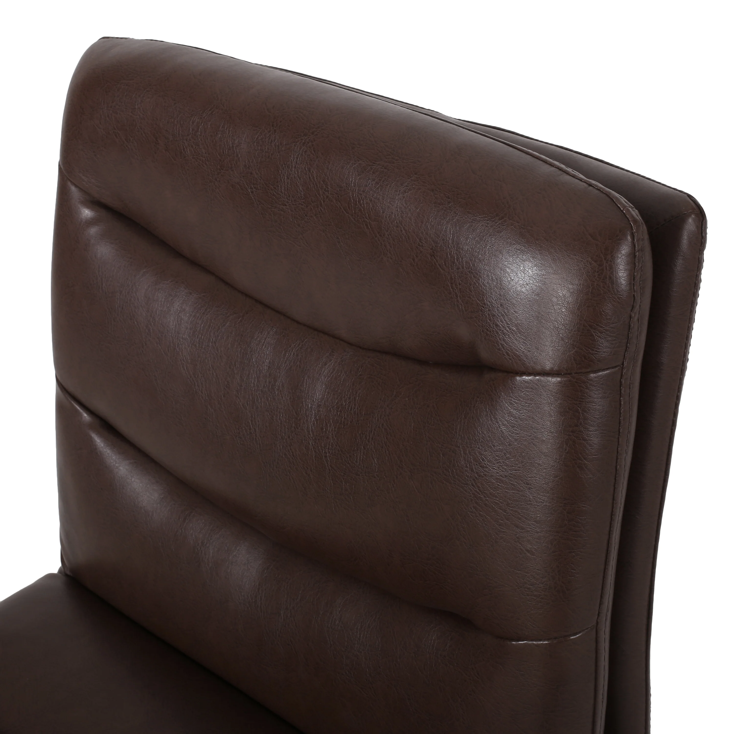 Gould Contemporary Faux Leather Channel Stitch Swivel Office Chair - furnishings