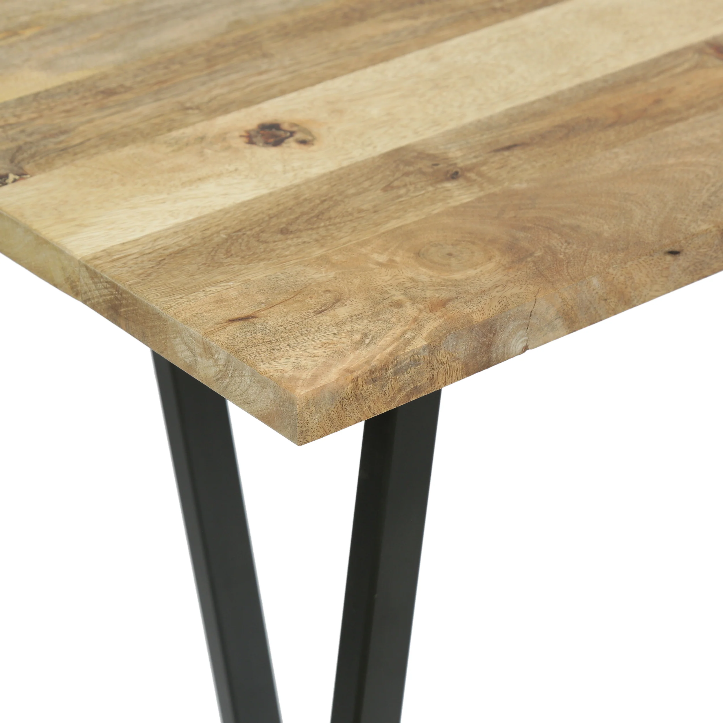 Wrens Modern Industrial Handmade Mango Wood Console Table, Natural and Black - furnishings