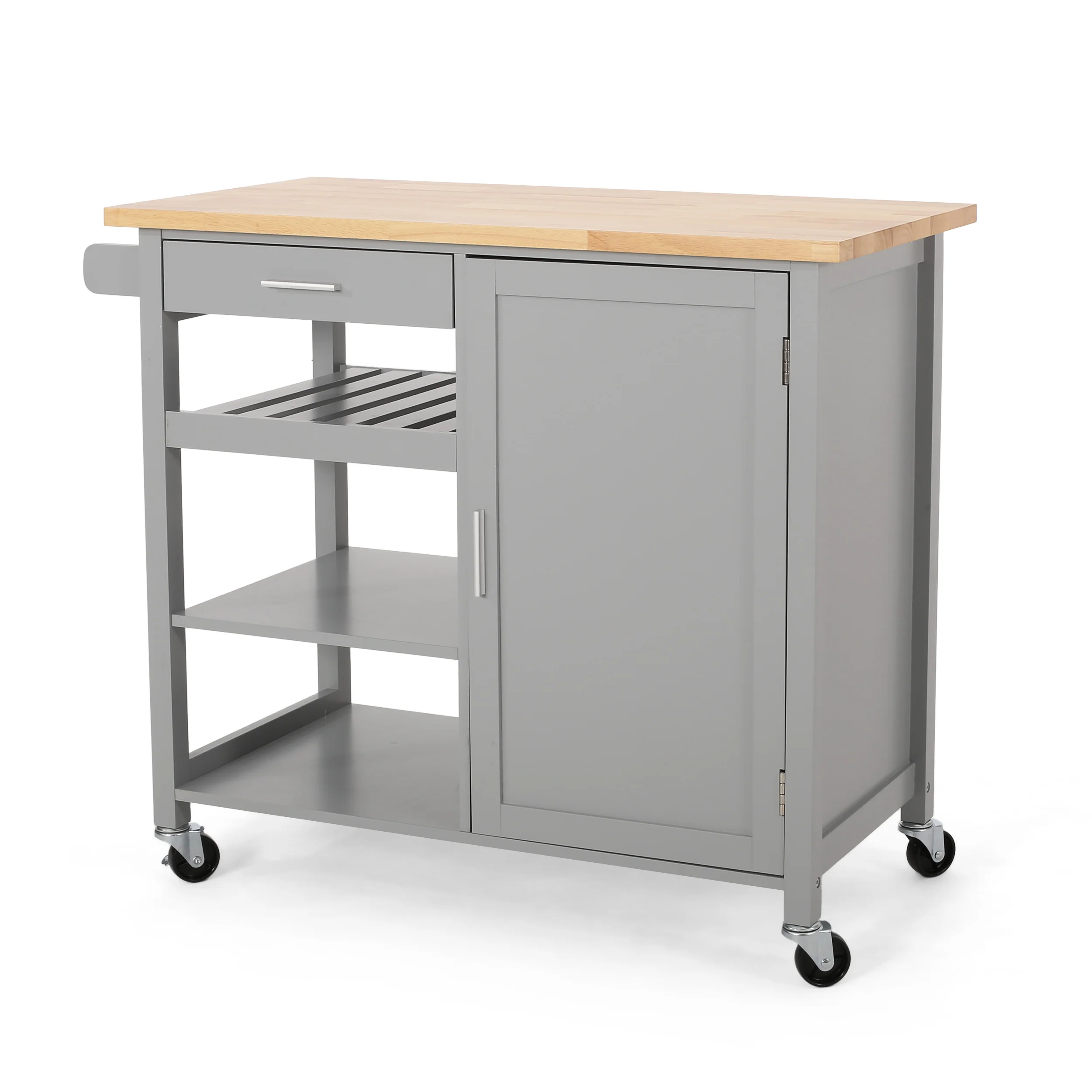 Carmelina Contemporary Kitchen Cart with Wheels - furnishings