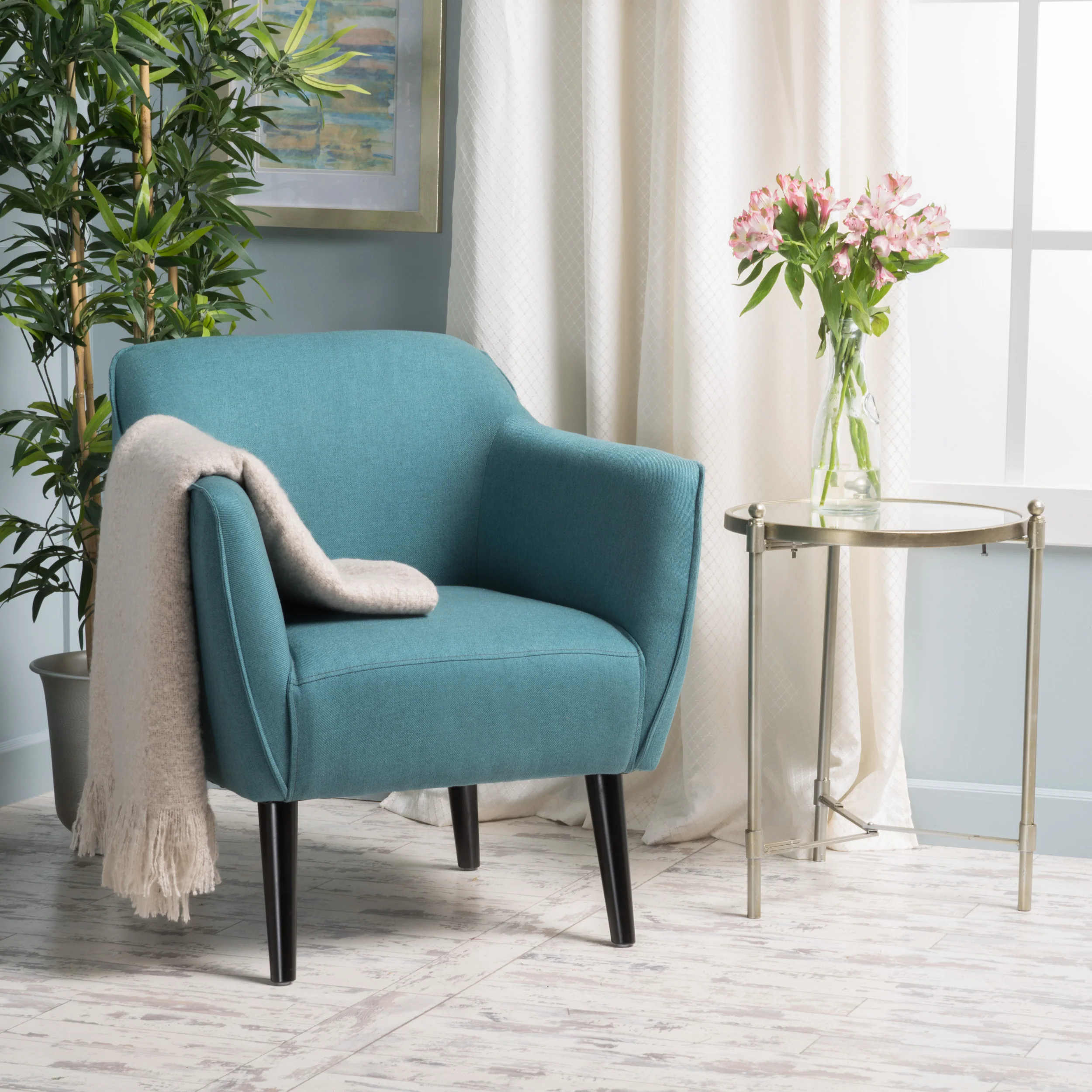 Tresten Fabric Mid Century Modern Accent Chair - furnishings