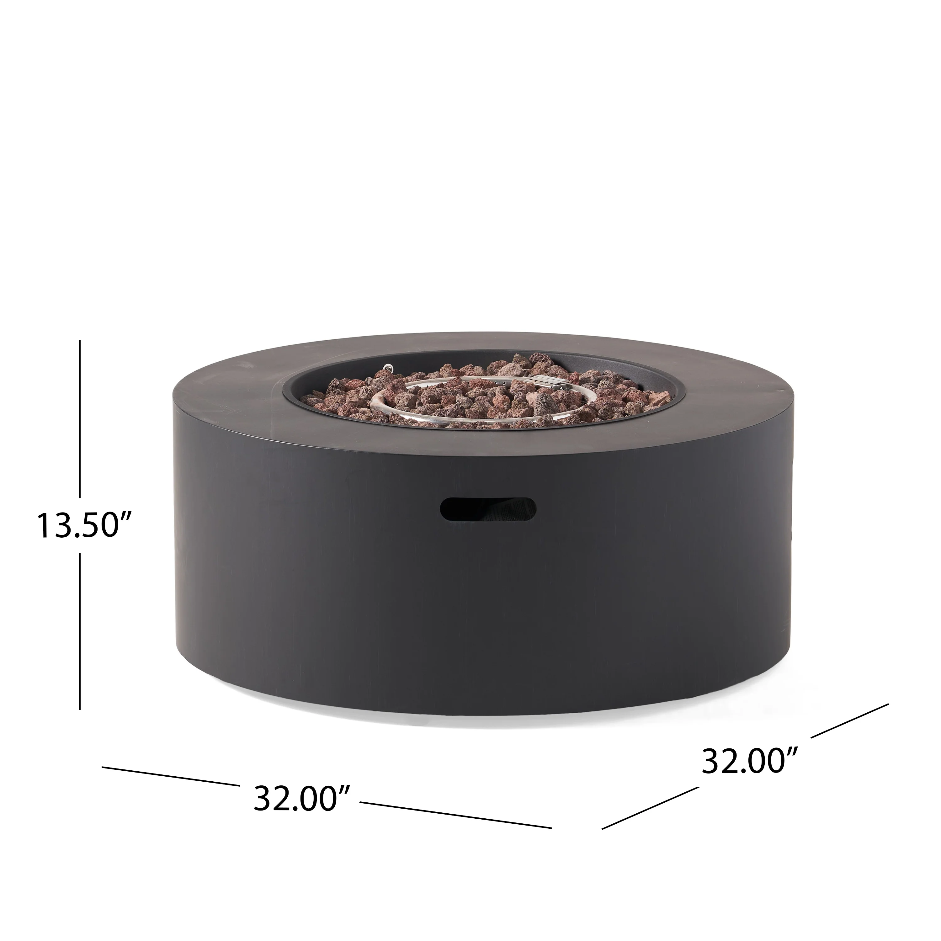 Jefferson Outdoor Round Fire Pit with Tank Holder - furnishings