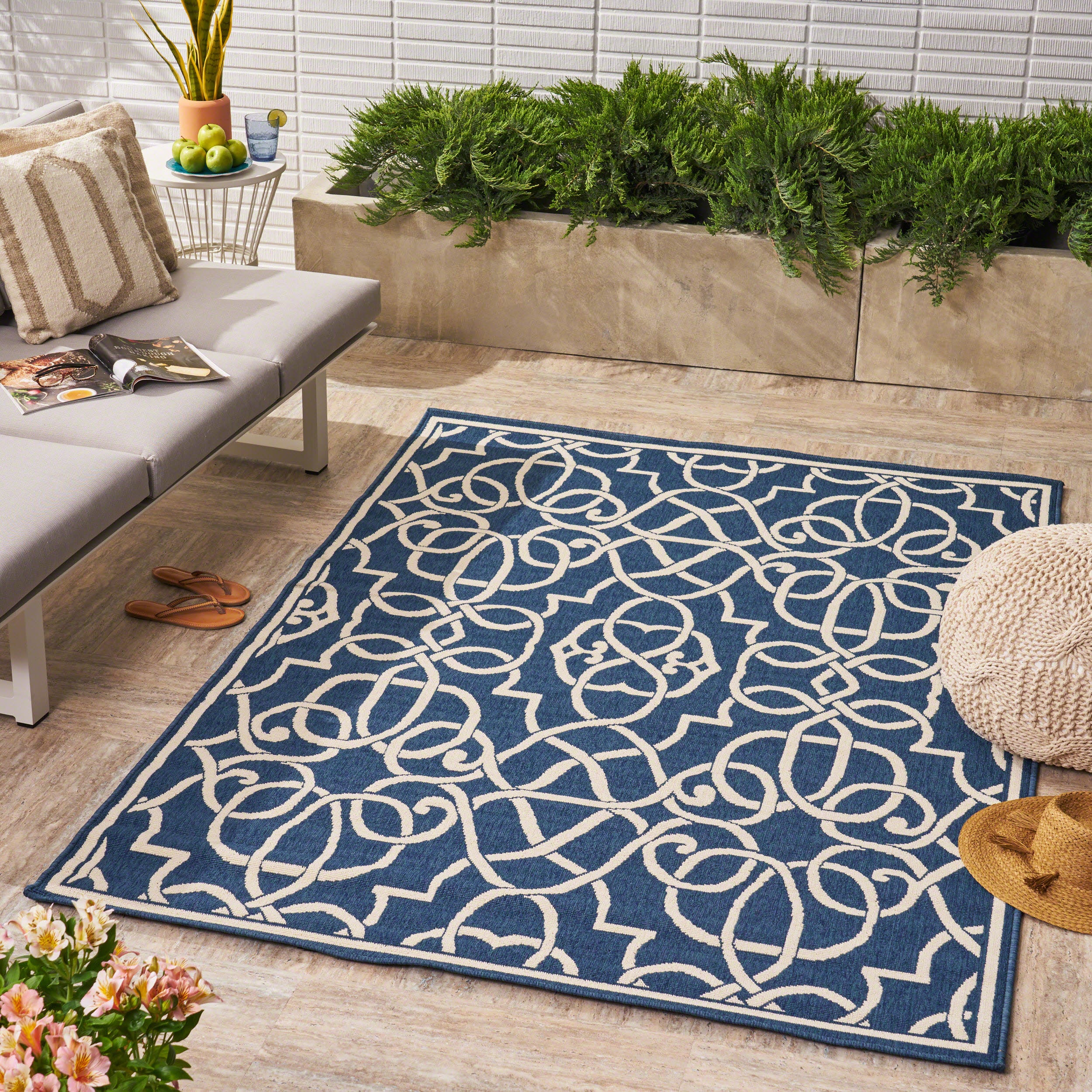 Alfonso Outdoor Geometric Area Rug - furnishings