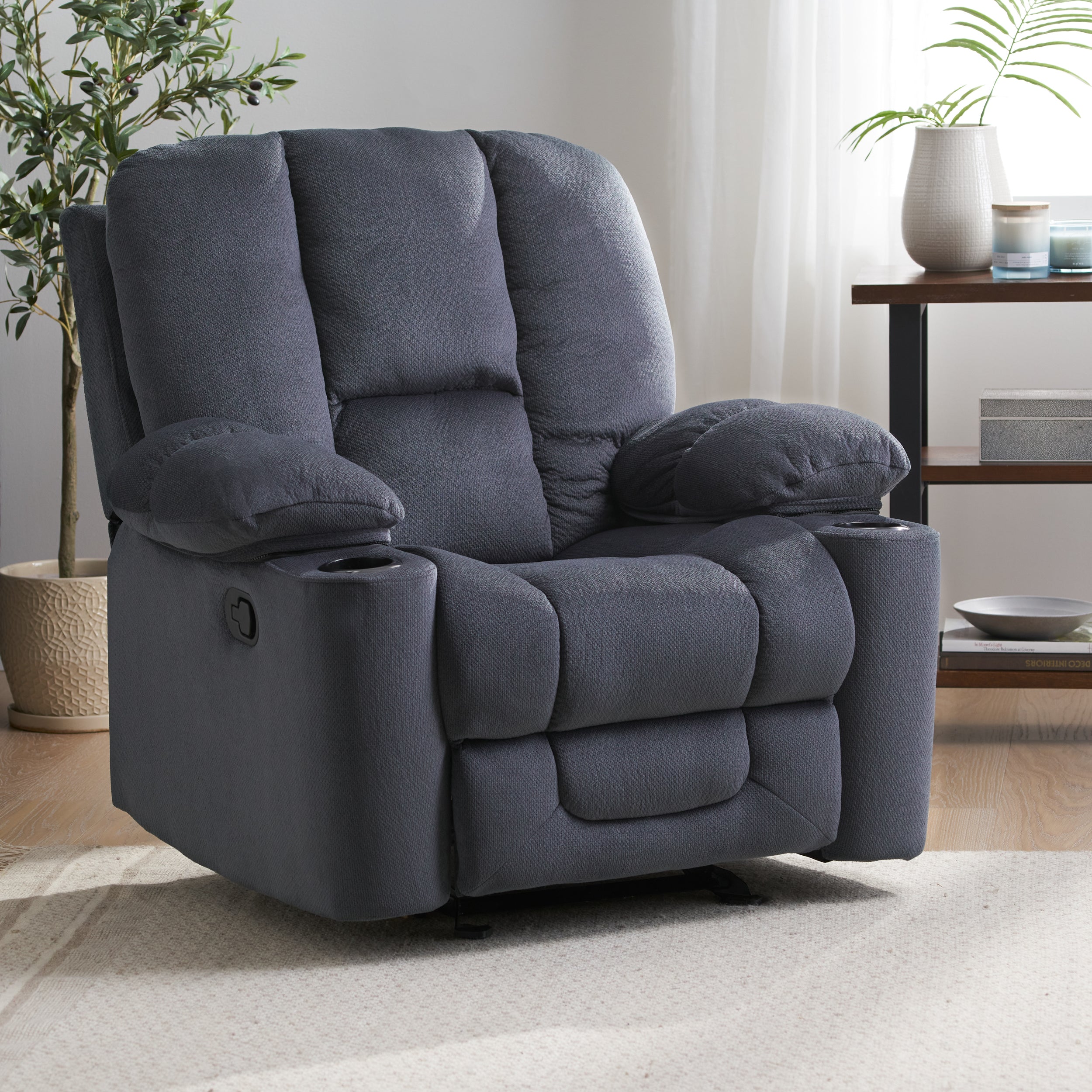 Raymond Fabric Glider Recliner Club Chair - furnishings