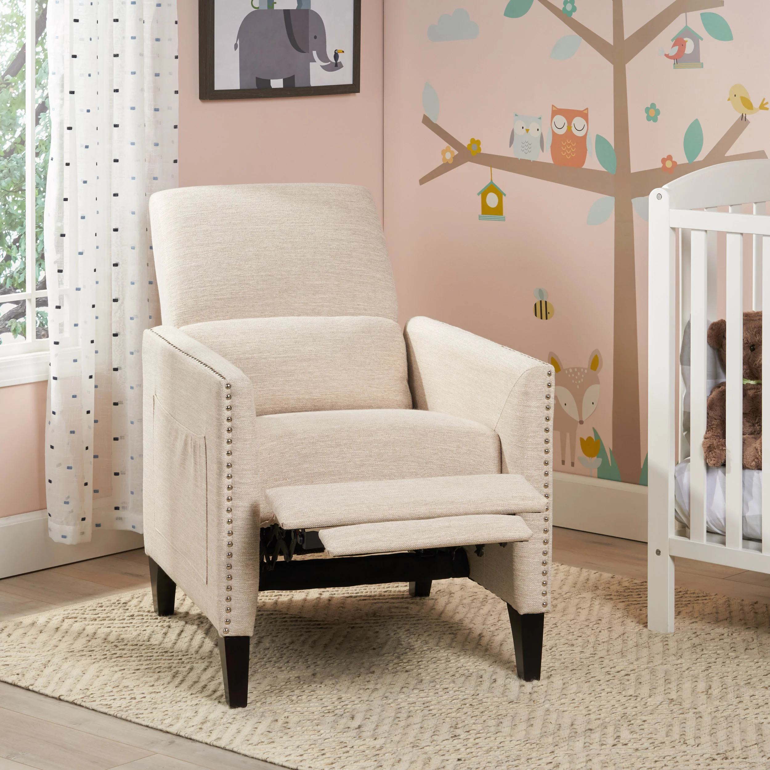 Williamgsburg Contemporary Fabric Push Back Recliner - furnishings