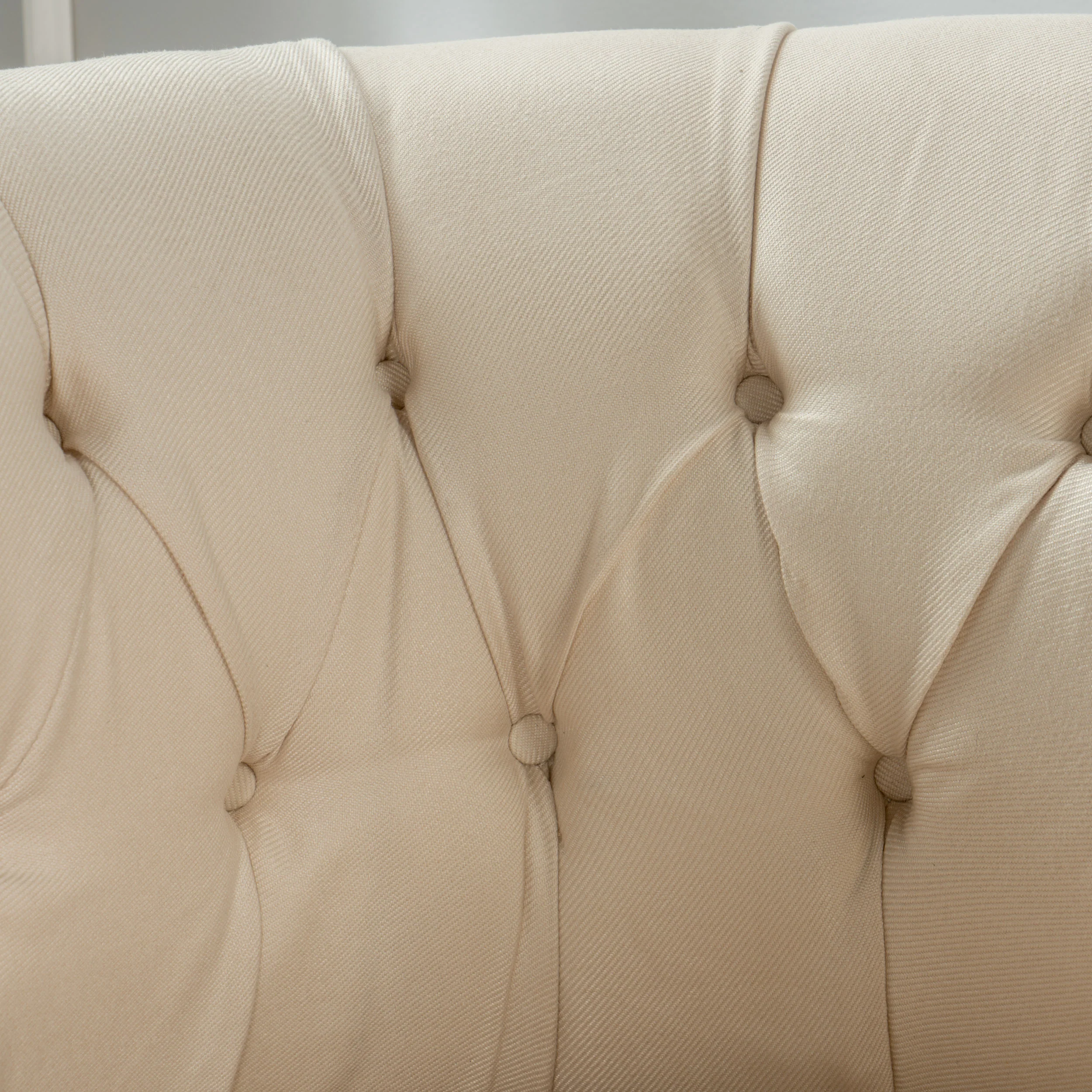 Aries Rolled Back Button Tufted Fabric Tub Design Club Chair - furnishings