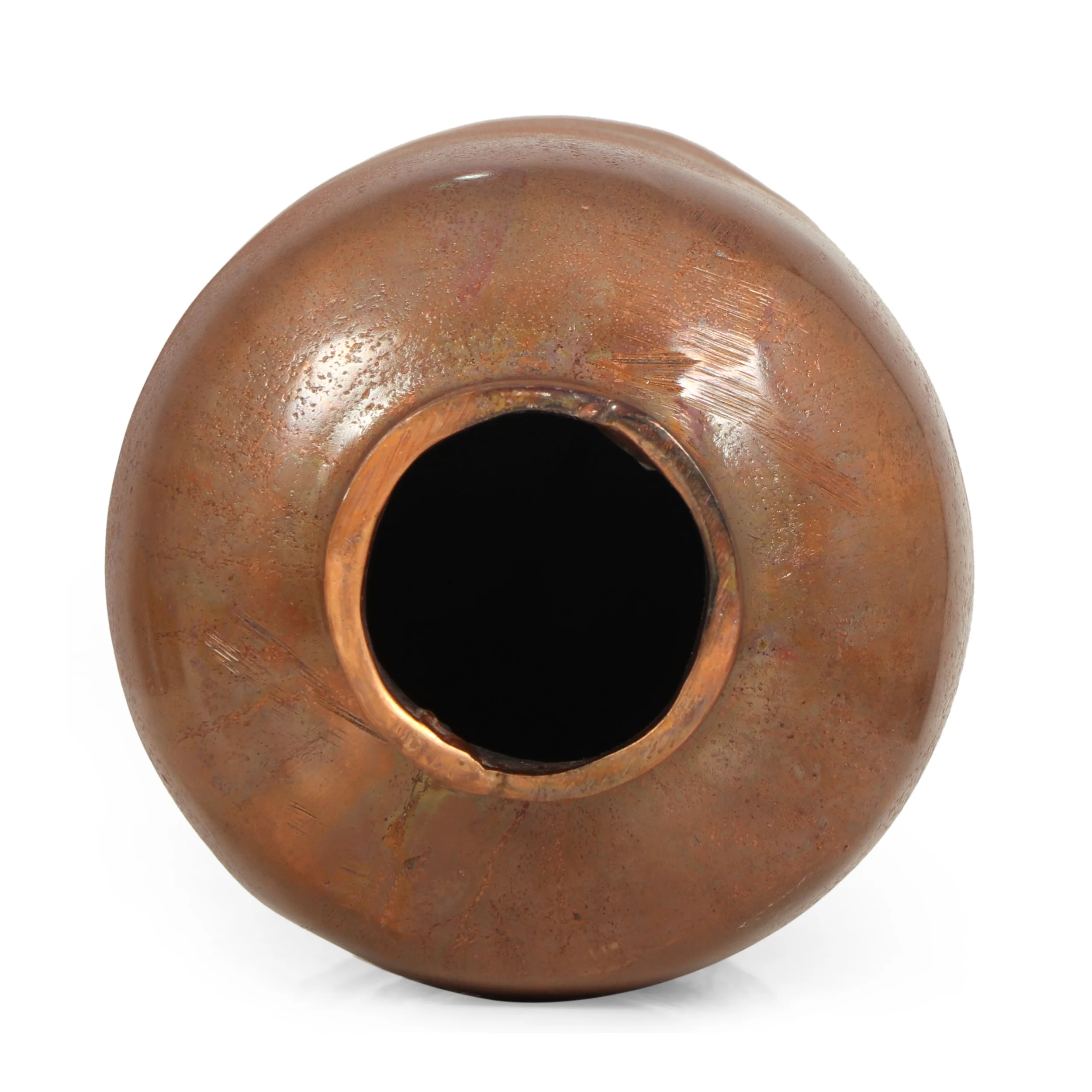 Schramling Handcrafted Aluminum Bottle Vase, Burnt Copper - furnishings