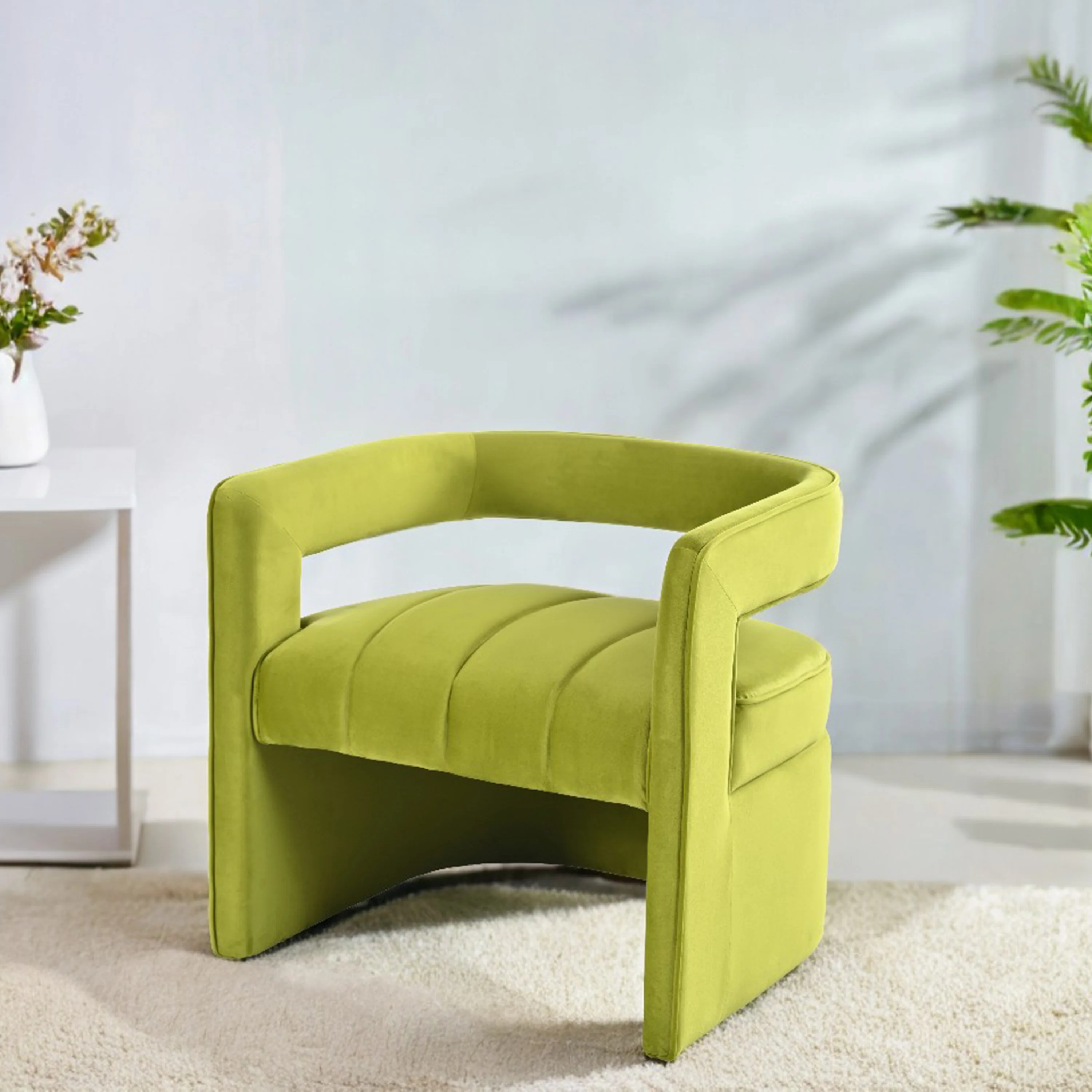 Brazal Modern Velvet Accent Club Chair - furnishings