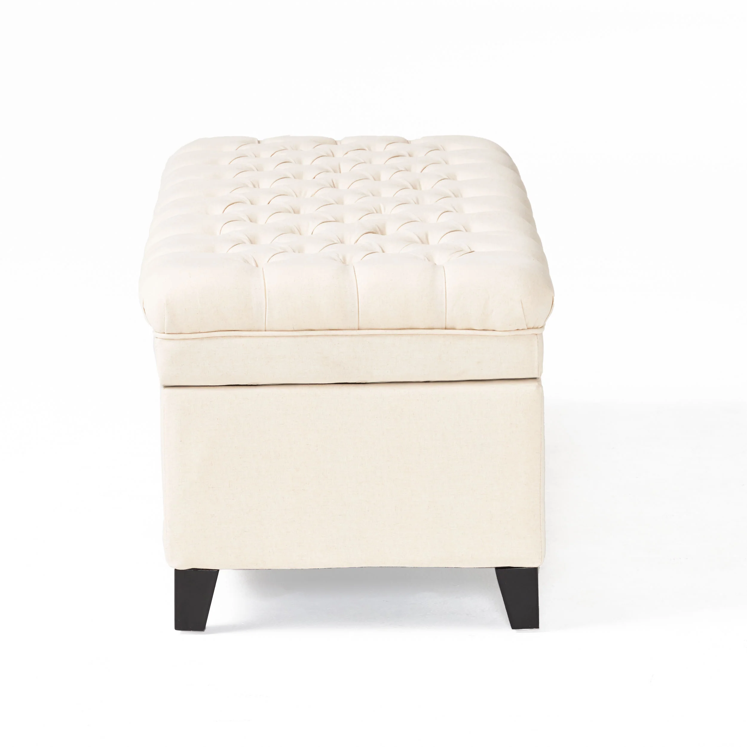 Sheffield French Style Beige Fabric Tufted Storage Ottoman Bench - furnishings