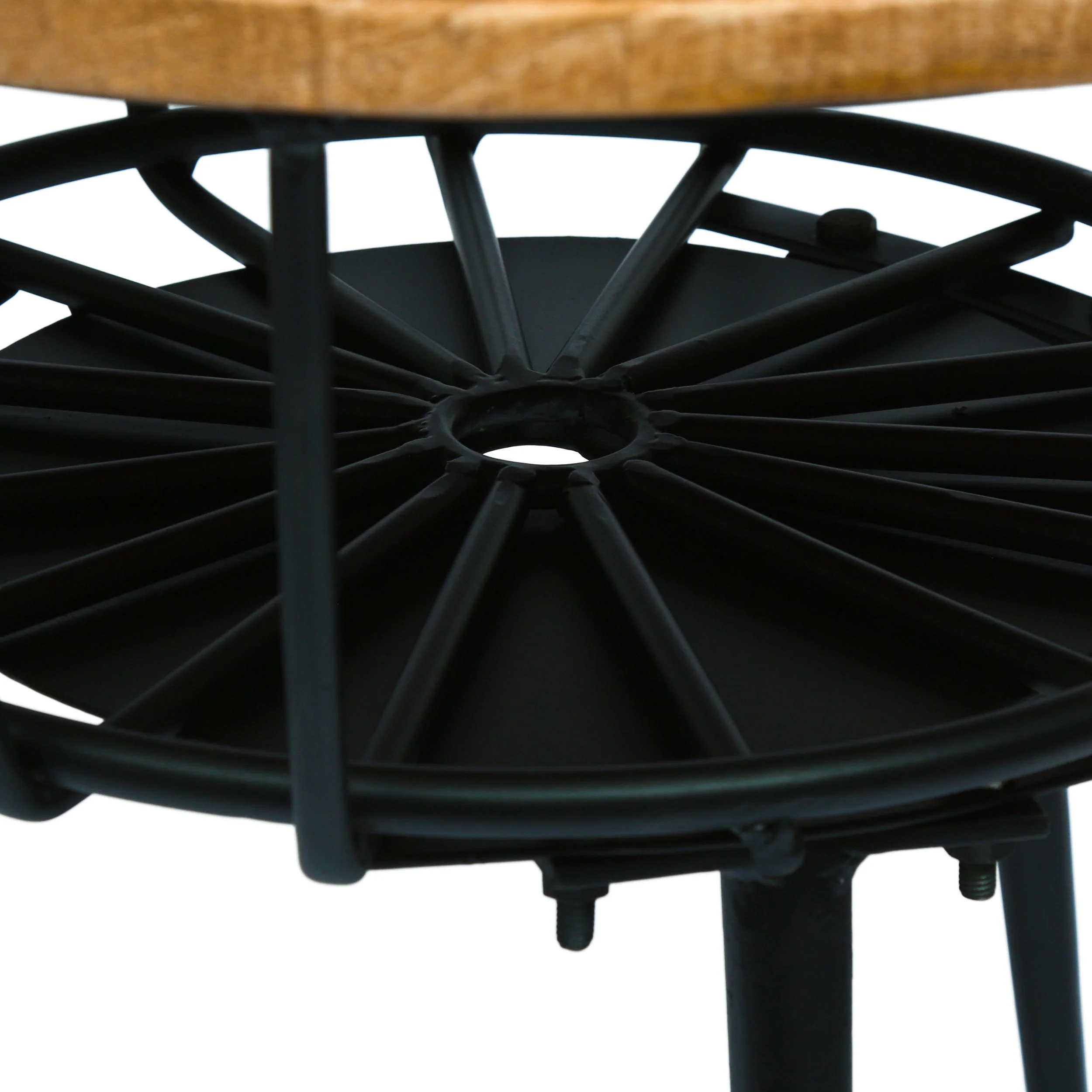 Tomilson Modern Industrial Handcrafted Mango Wood Side Table, Natural and Black - furnishings