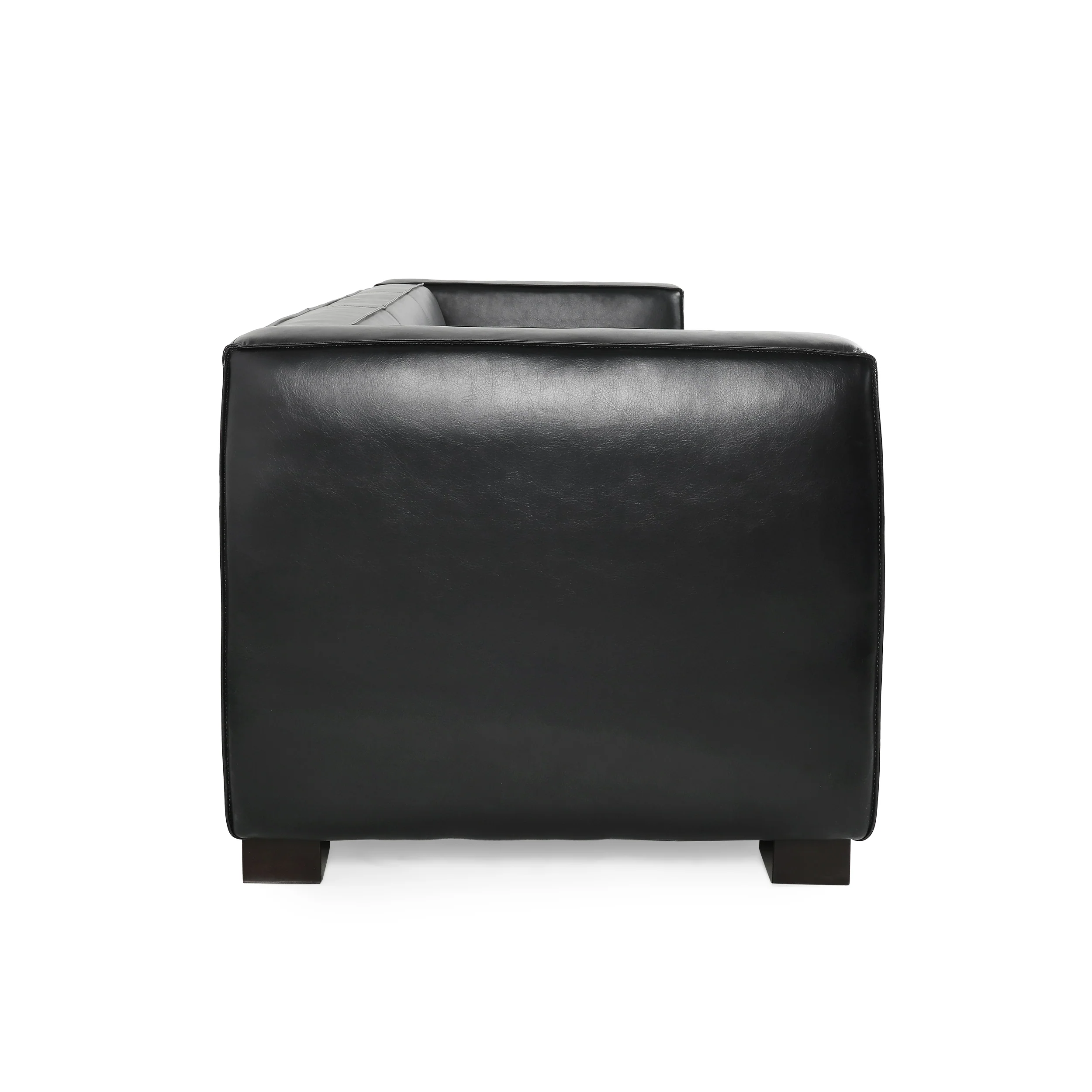 Minkler Contemporary Faux Leather 3 Seater Sofa - furnishings