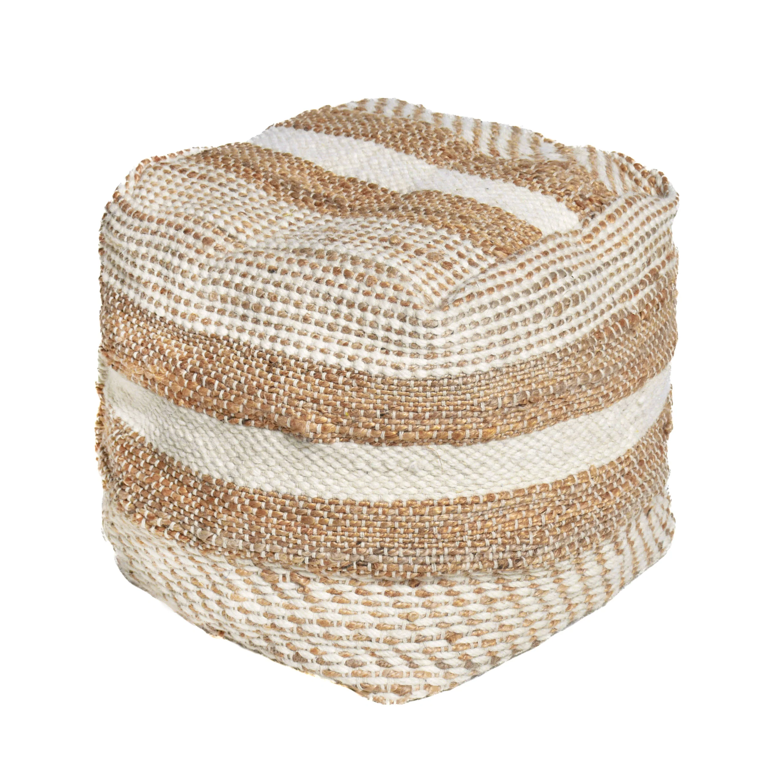 Lola Boho Handcrafted Fabric Cube Pouf - furnishings