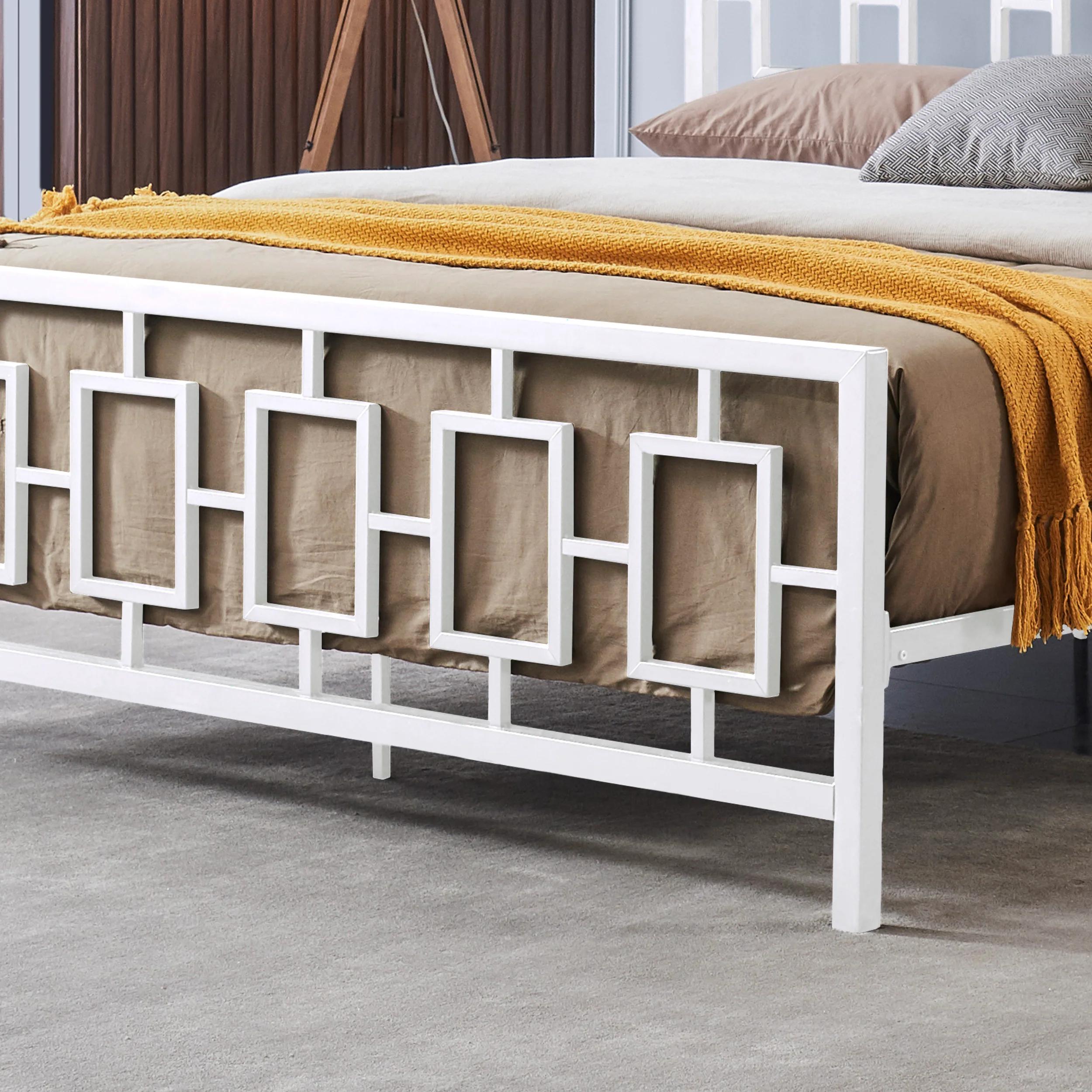 Dawn Modern Iron King Bed Frame - furnishings
