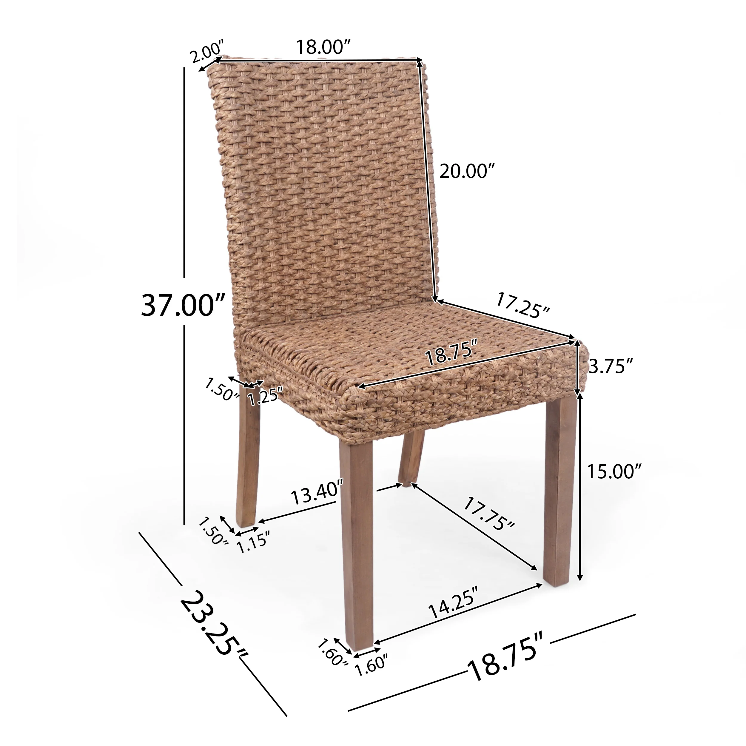 Laryiah Boho Wicker Dining Chair (Set of 2) - furnishings