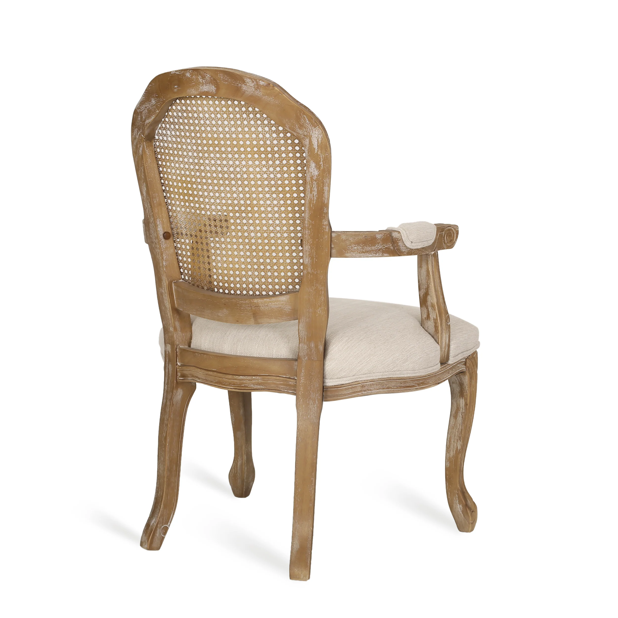 Mariette French Country Wood and Cane Upholstered Dining Chair, Set of 4 - furnishings