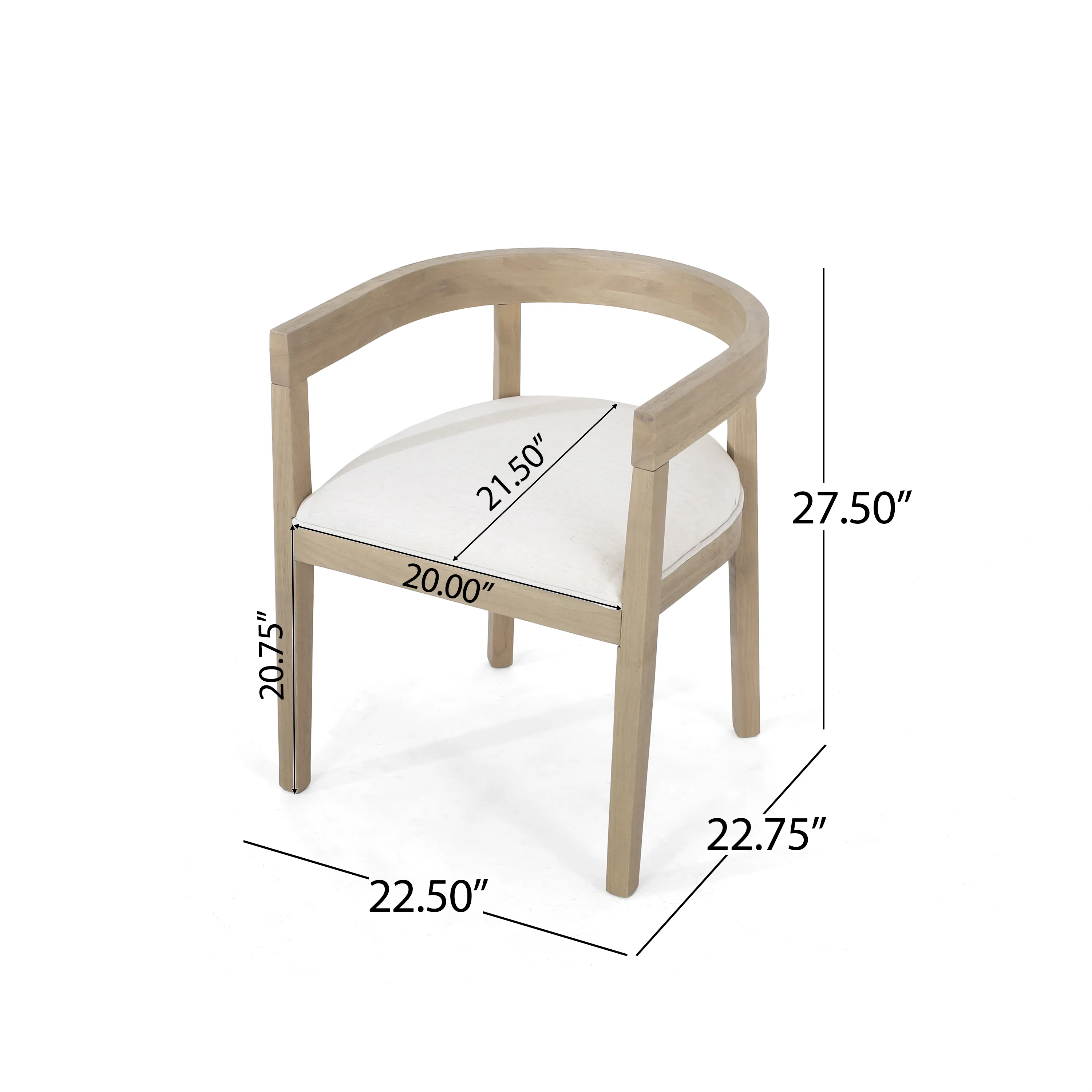 Vande Fabric Upholstered Wood Tub Dining Chairs, Set of 2 - furnishings