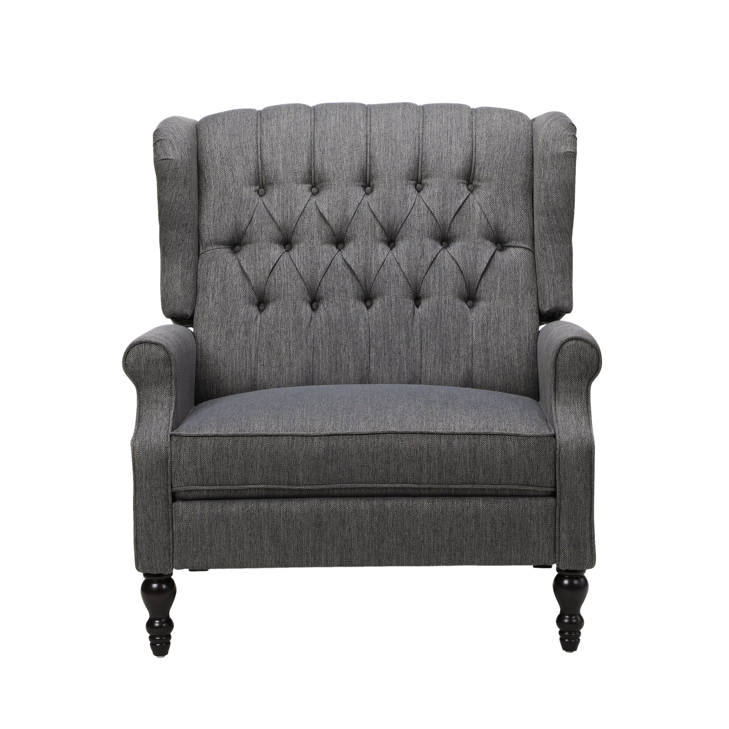Salome Oversized Tufted Wingback Fabric Push Back Recliner - furnishings