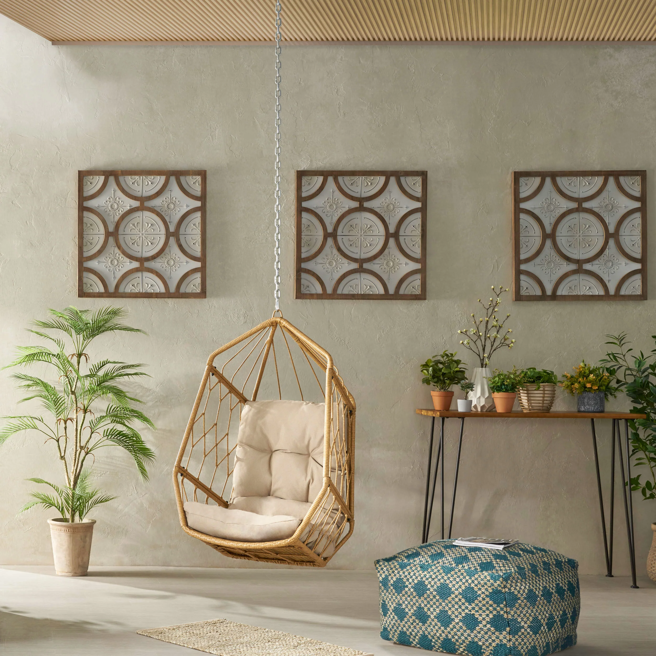 Mesena Tamara Outdoor/Indoor Wicker Basket Hanging Chair (NO STAND) - furnishings
