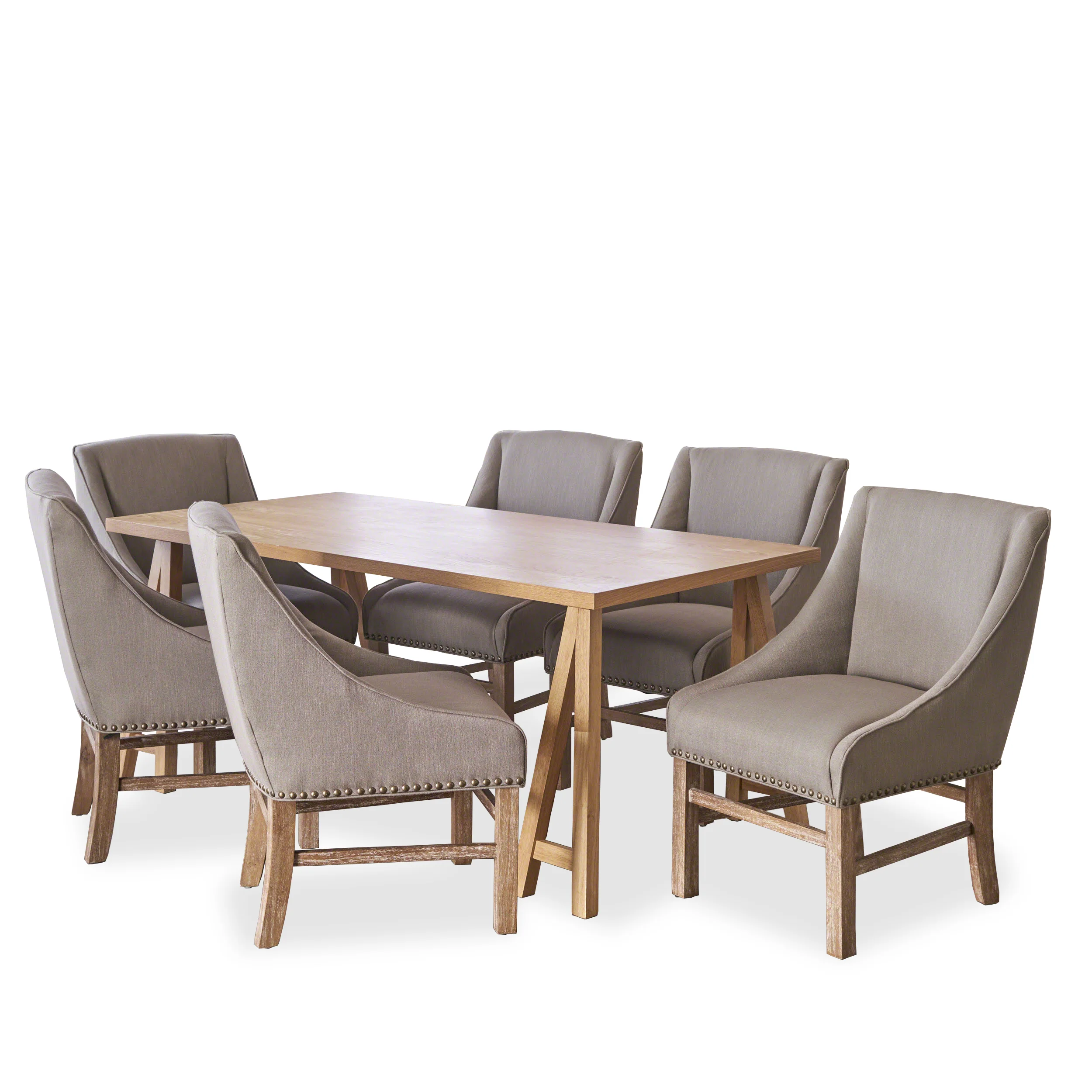 Sarrave Farmhouse 7 Piece Wood Dining Set - furnishings